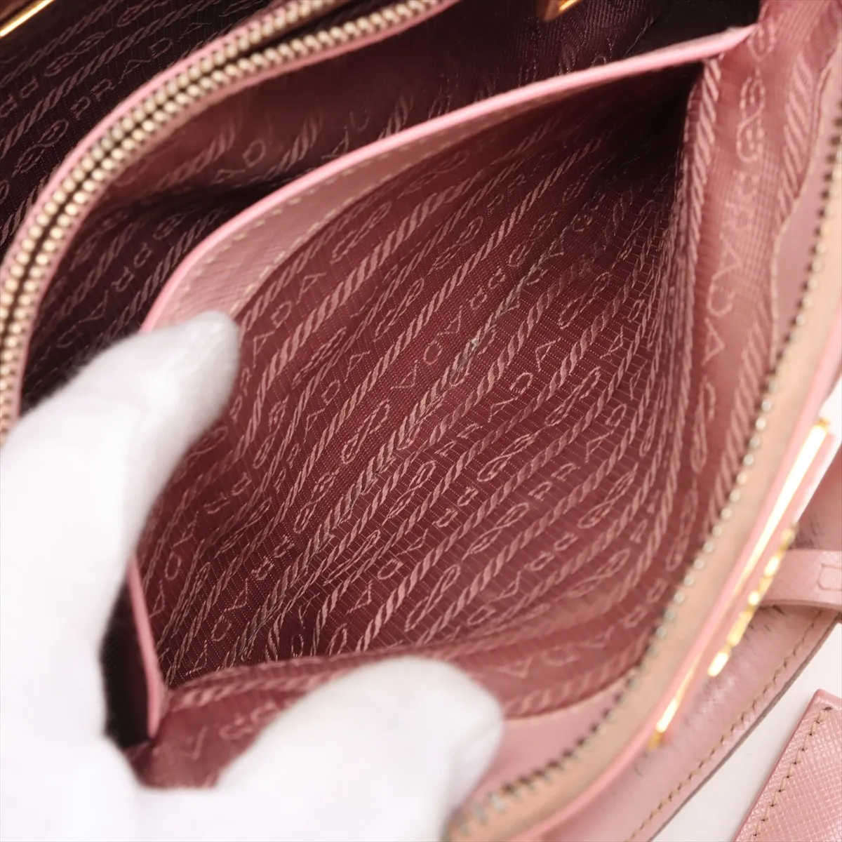 Saffiano Luxe Leather 2WAY Handbag Pink BL0838 — view 11