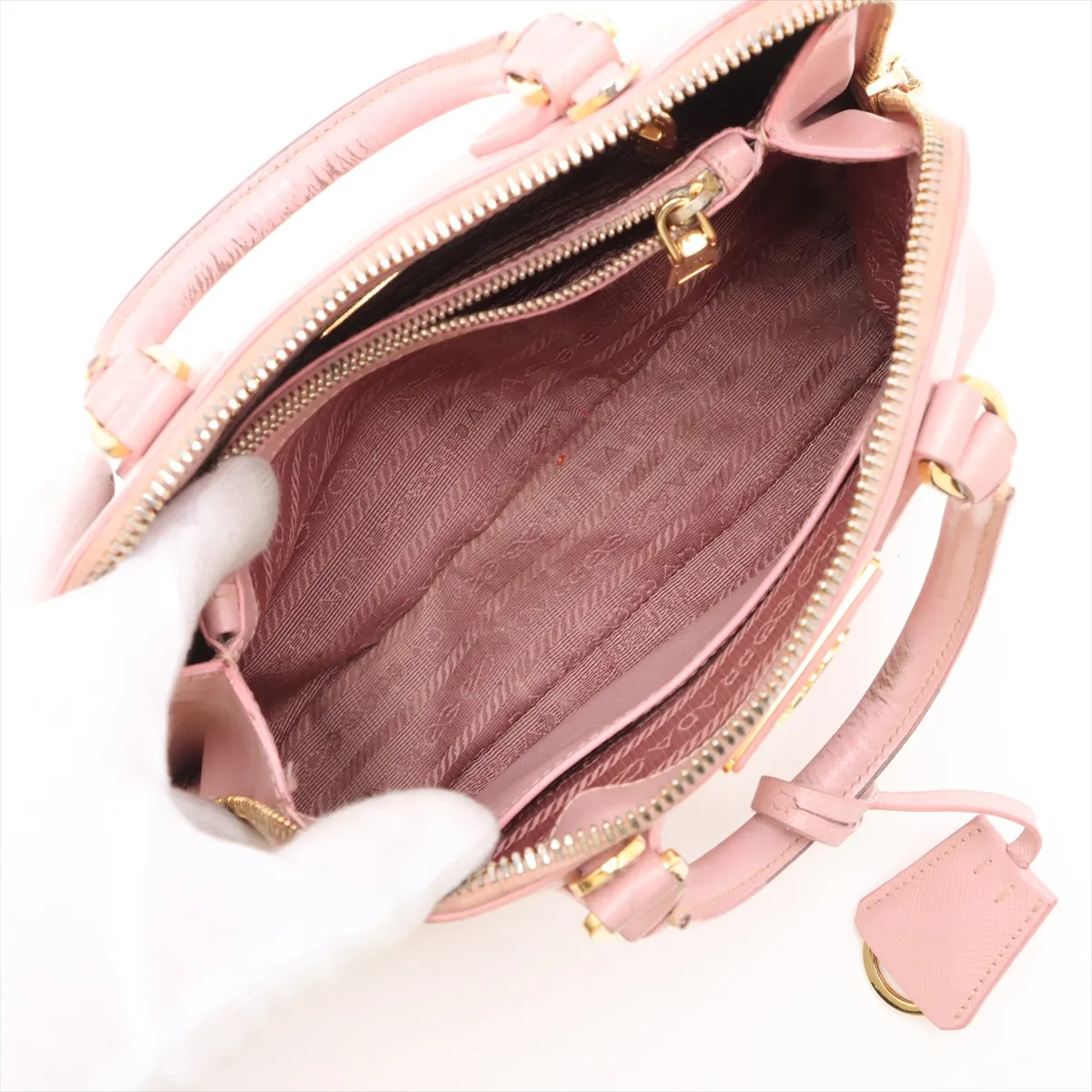 Saffiano Luxe Leather 2WAY Handbag Pink BL0838 — view 8