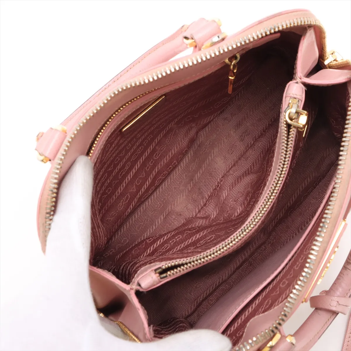 Saffiano Luxe Leather 2WAY Handbag Pink BL0838 — view 9