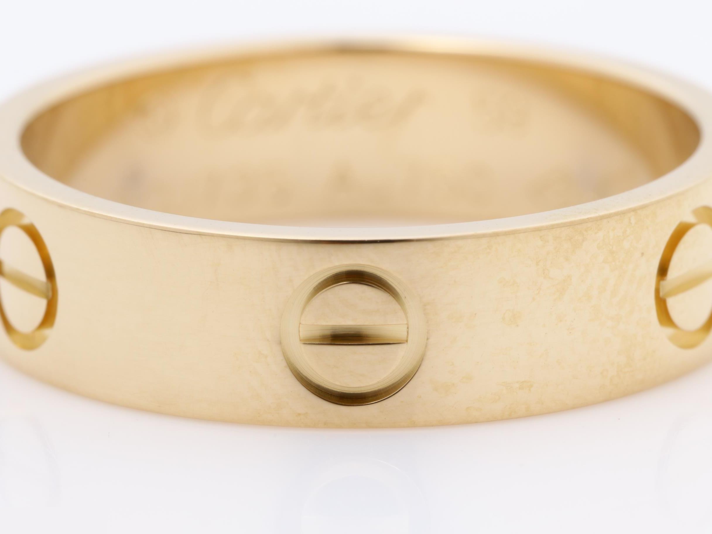 Au750PG Love Ring, size 59, 6.5g, approximately 5.5mm wide. — view 2