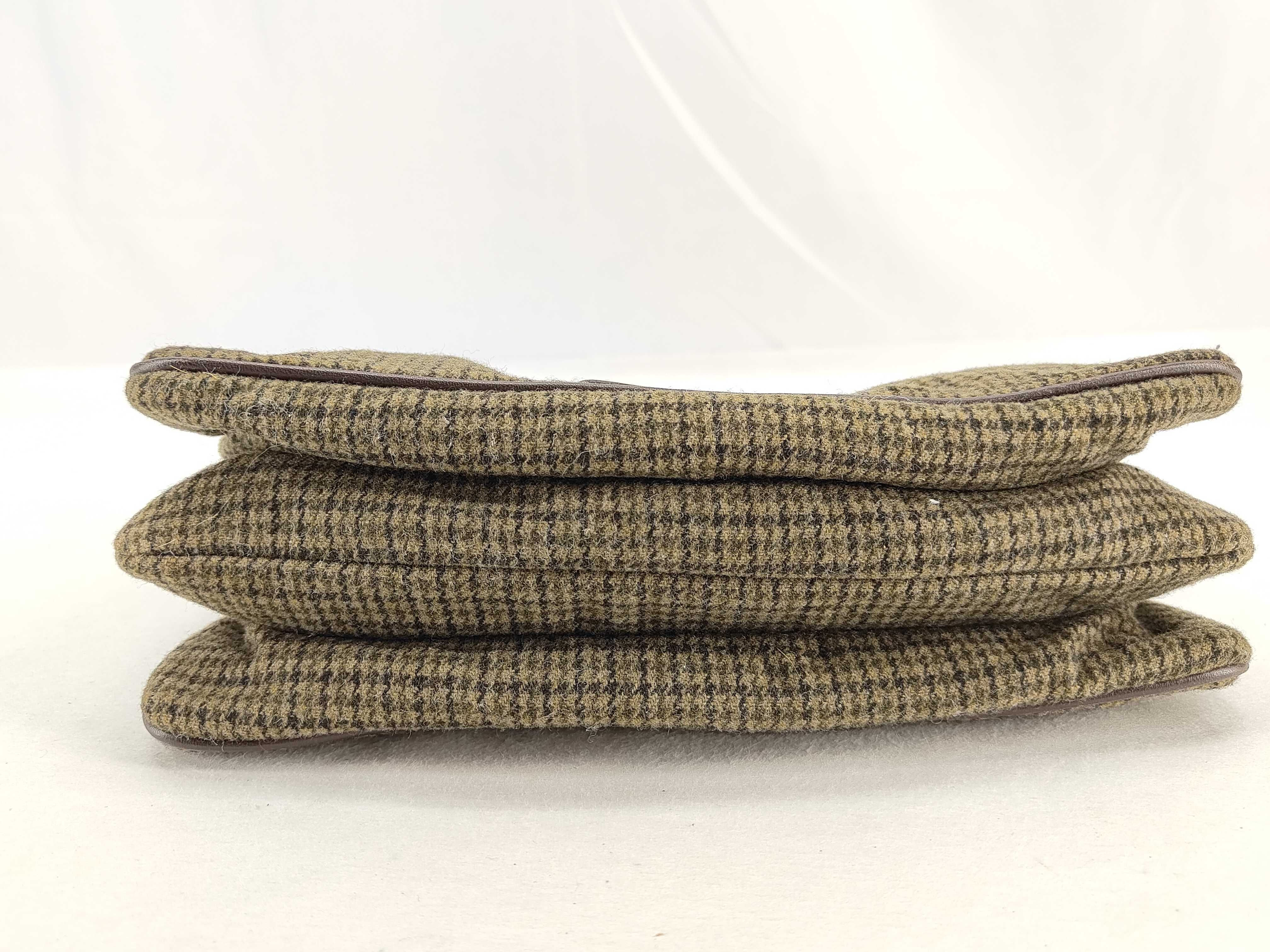 Old Archive Handbag, Wool, Brown Houndstooth Pattern — view 8