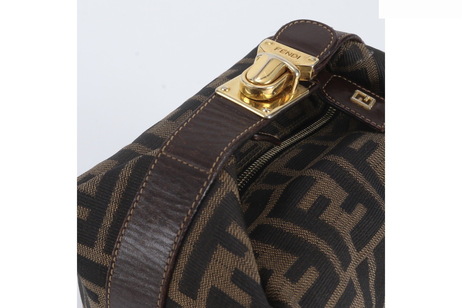 Zucca Mini Pouch Leather Nylon Handbag — view 2