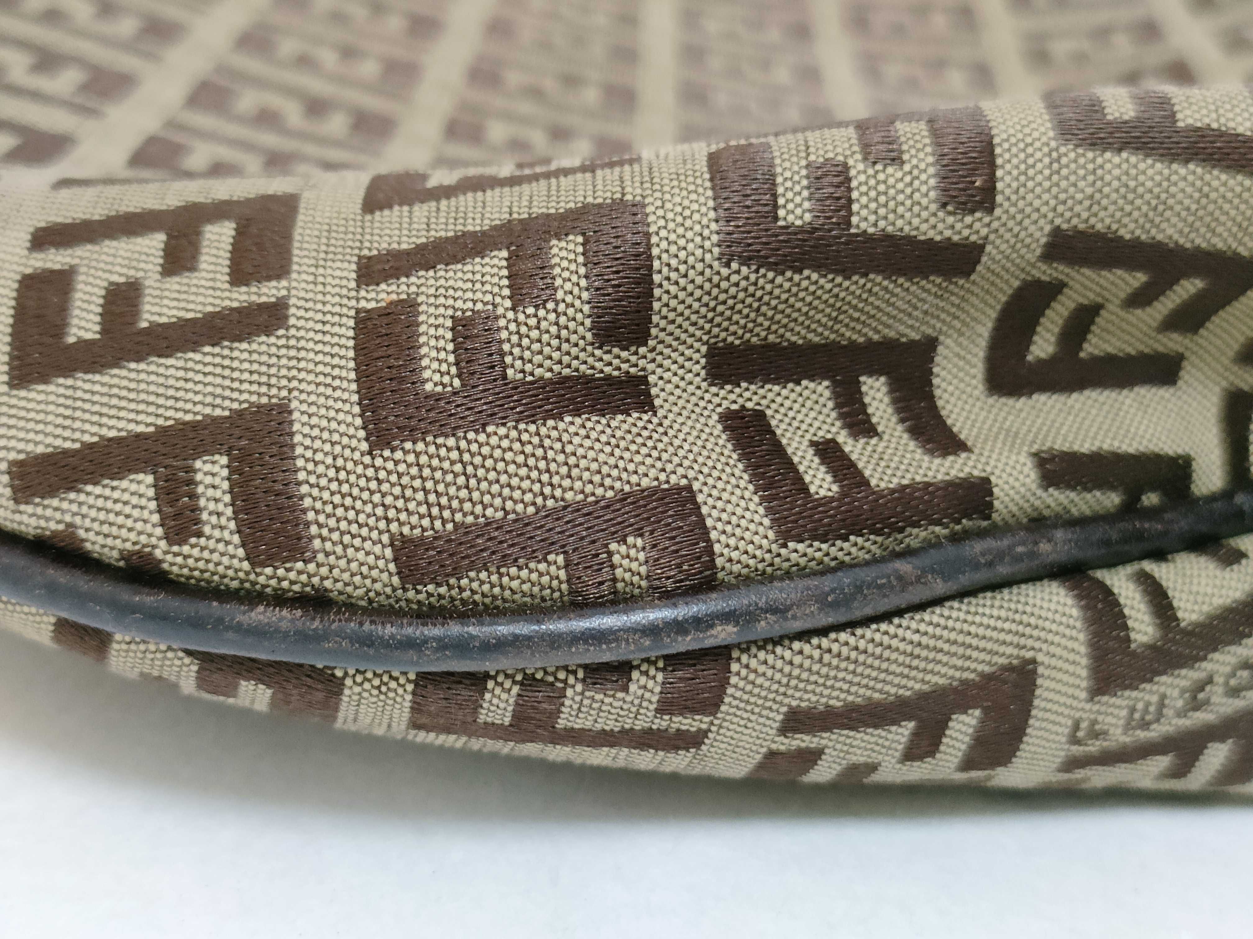 Zucca pattern one-shoulder bag, canvas and leather shoulder bag. — view 15