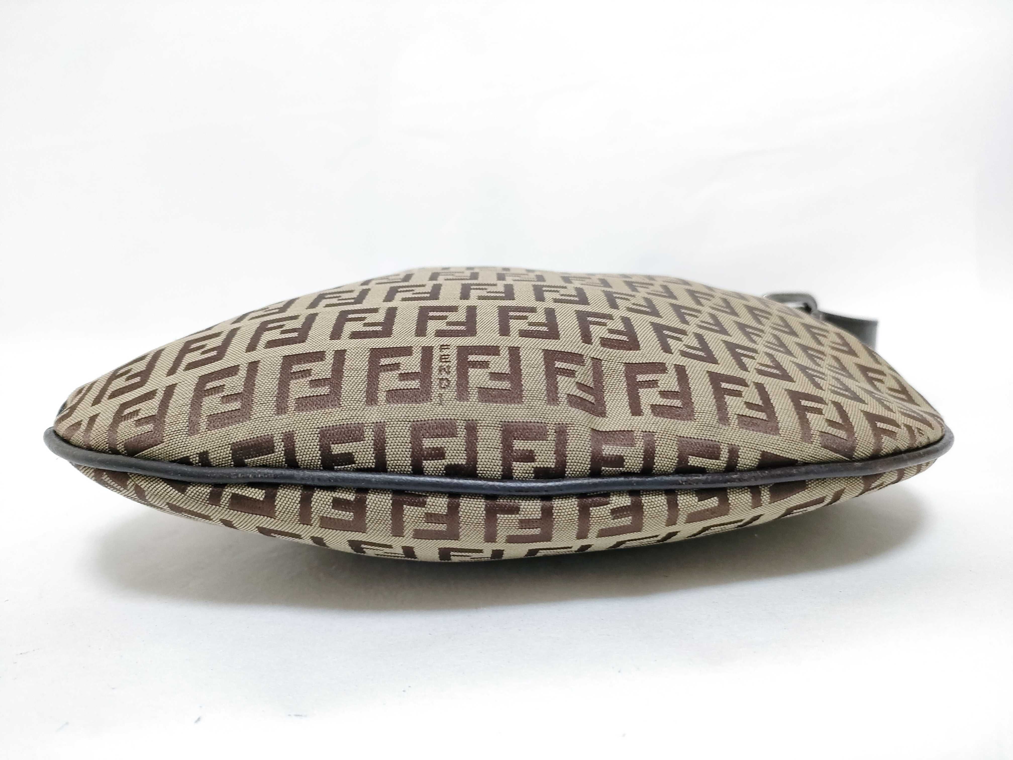 Zucca pattern one-shoulder bag, canvas and leather shoulder bag. — view 8