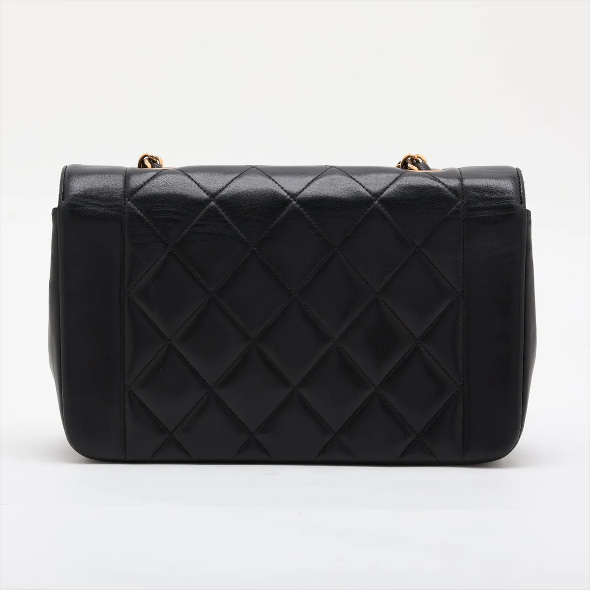Matelassé Lambskin Single Flap Single Chain Bag, Diana Flap, Black with Gold Hardware, Item Number 2823999, Series 2 — view 2