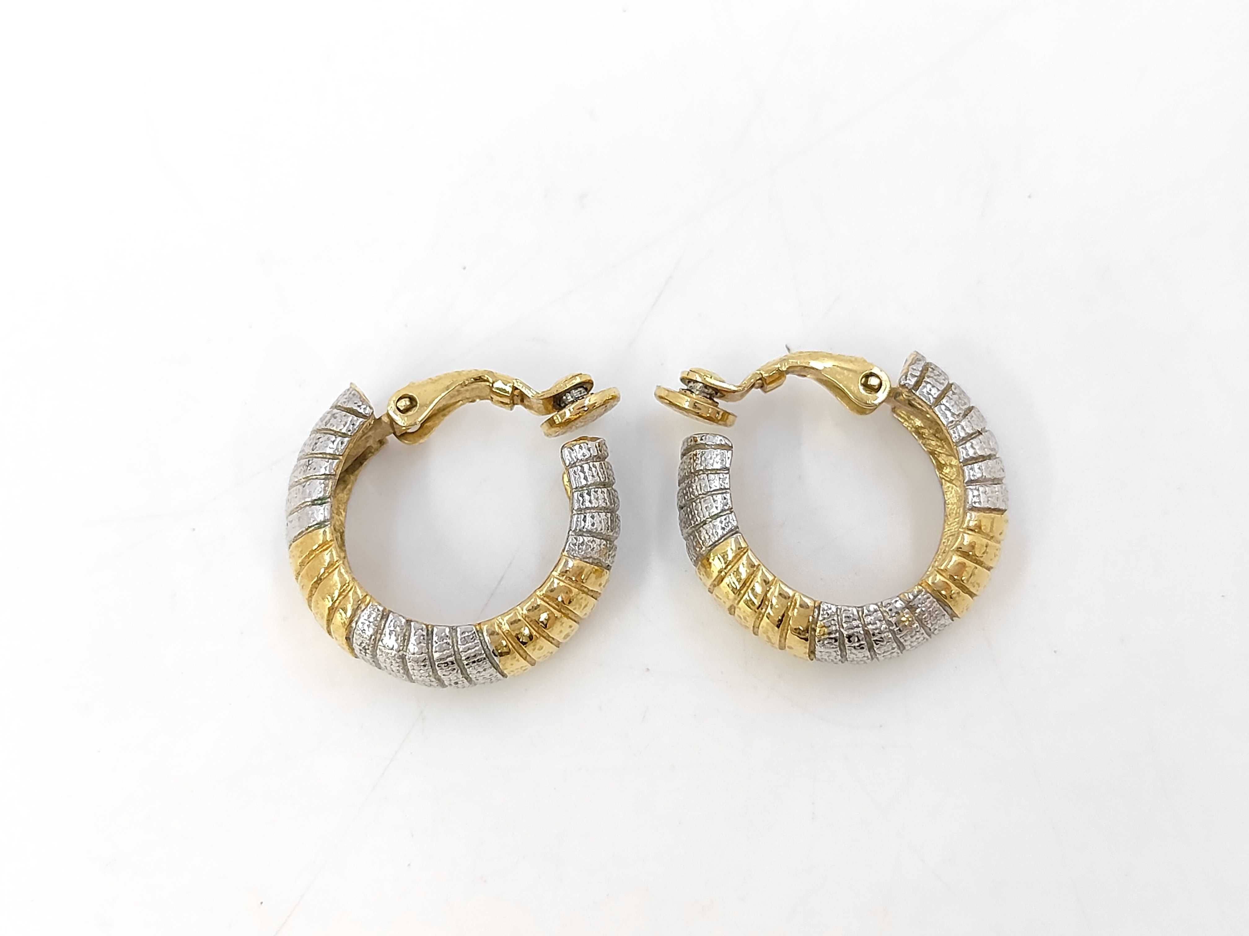 Hoop Earrings, Silver and Gold (YG) — view 2