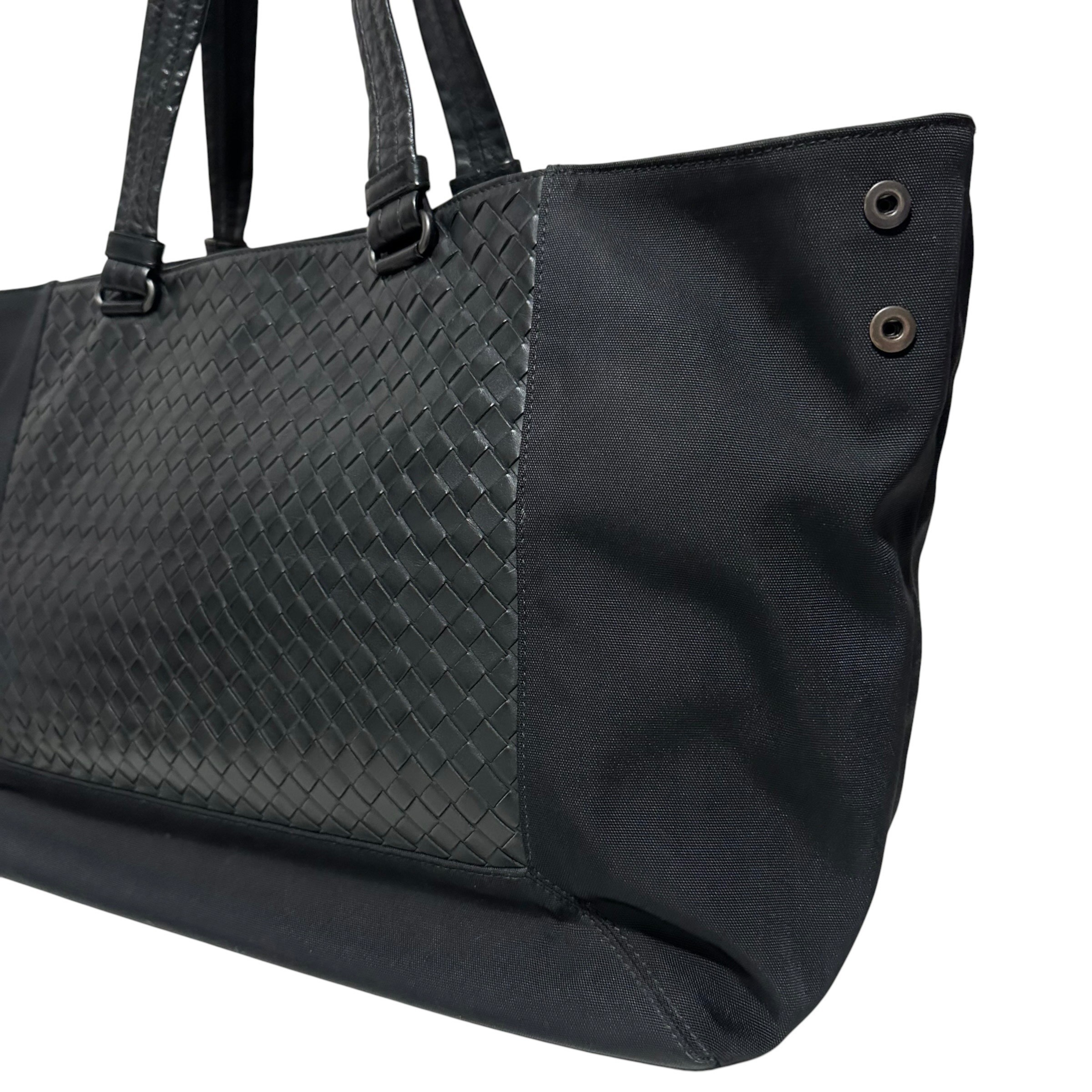 High-tech canvas intrecciato tote bag — view 3