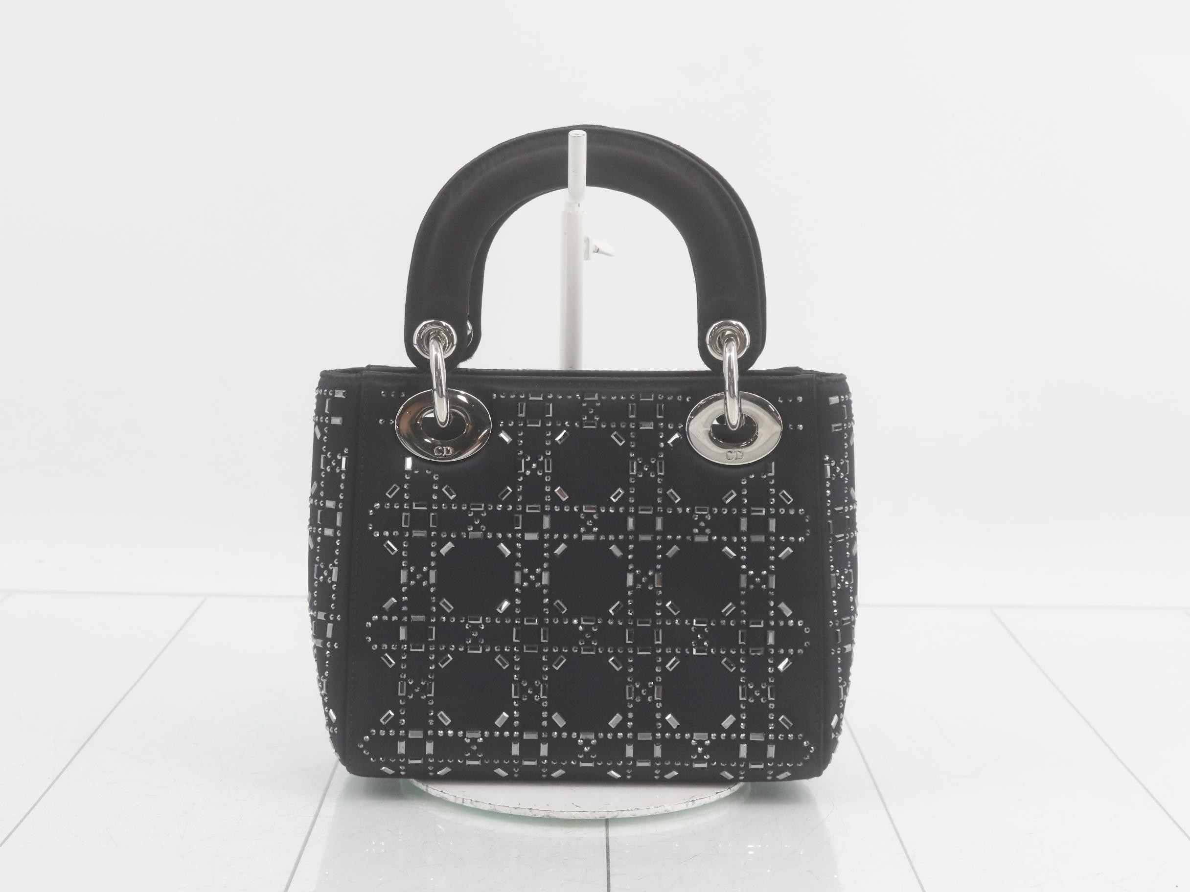 Rhinestone satin 2-way handbag — view 2