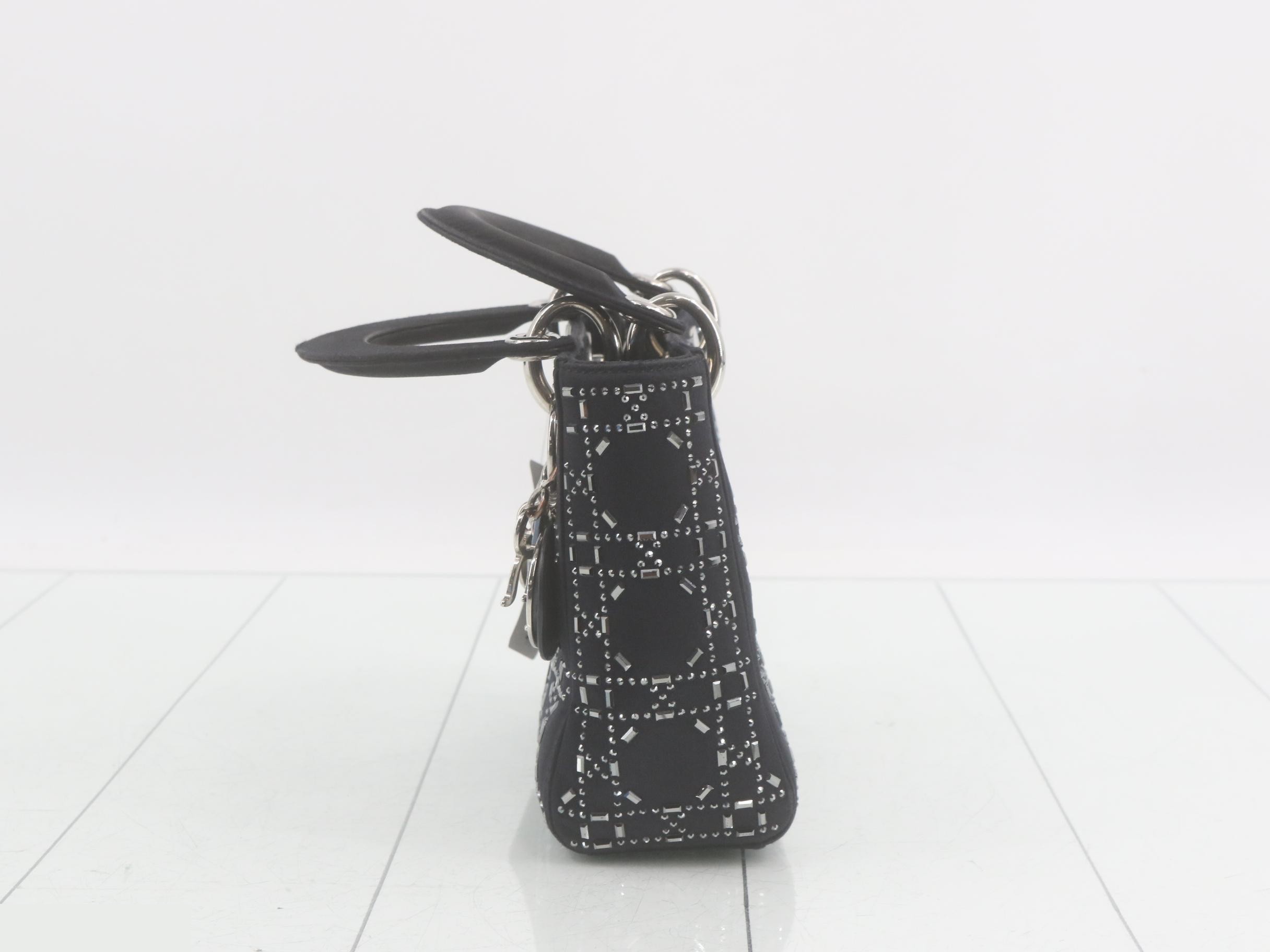 Rhinestone satin 2-way handbag — view 3