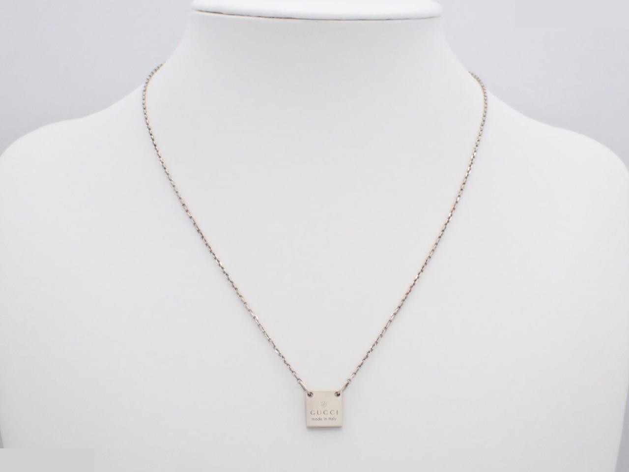 Necklace, square plate, AG925, 5.9g, chain approximately 48cm — view 3