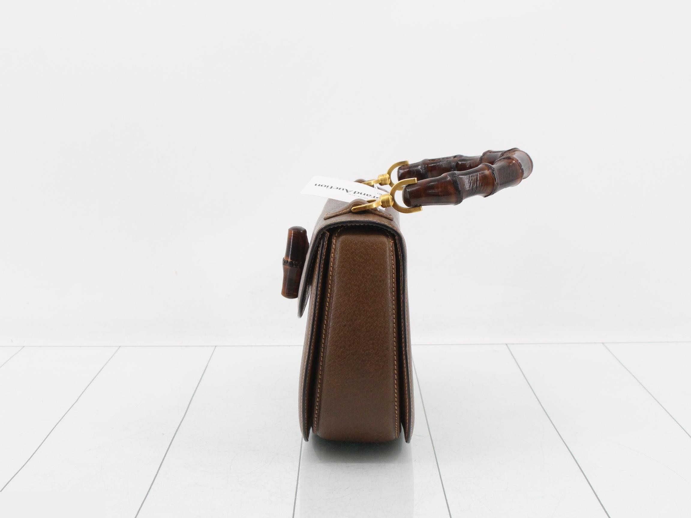 Bamboo handbag, leather, brown — view 3