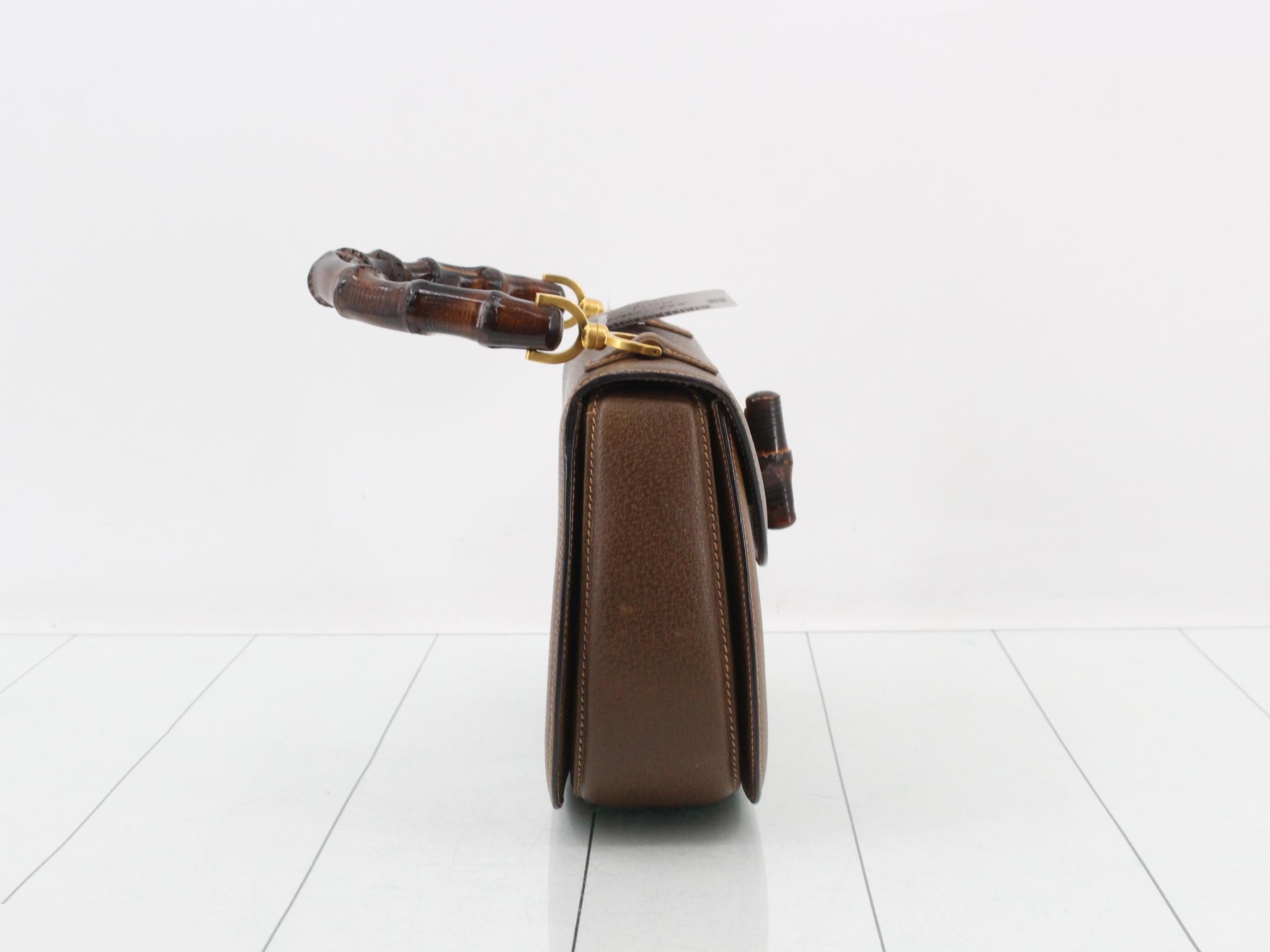 Bamboo handbag, leather, brown — view 4