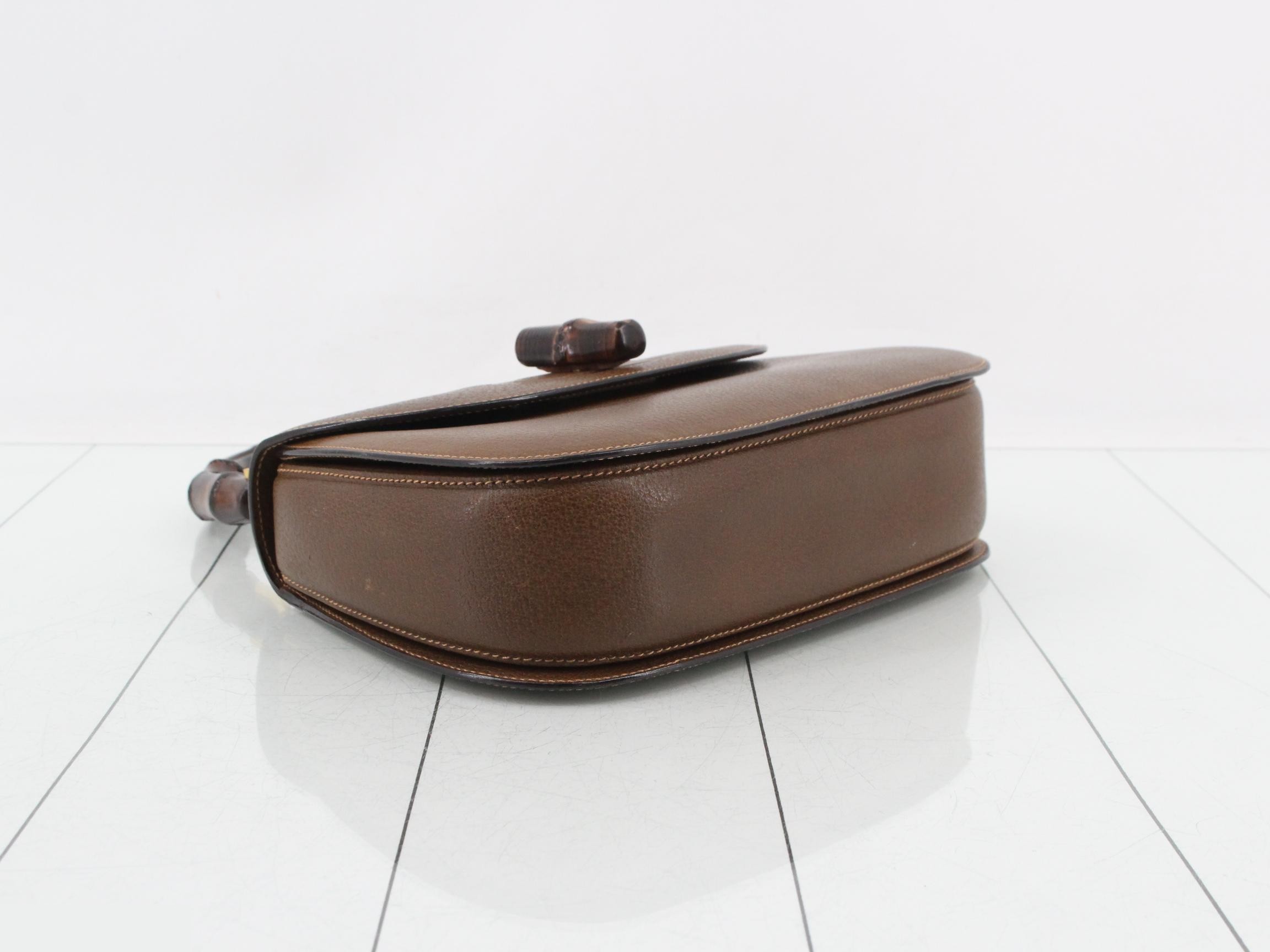 Bamboo handbag, leather, brown — view 5