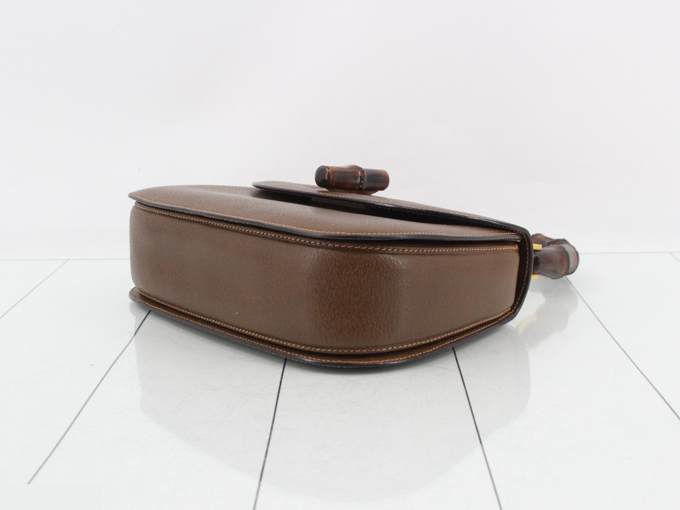 Bamboo handbag, leather, brown — view 6