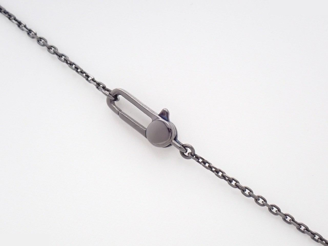 Cutout G Necklace, Black Coating, 925 Sterling Silver / 11.3g — view 3