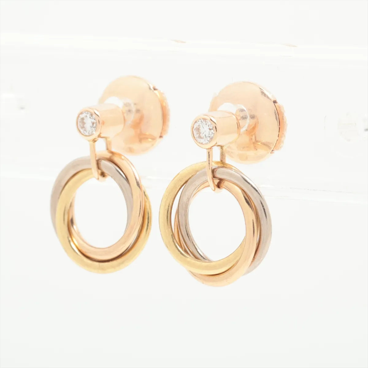 Trinity Diamond Earrings 750(YG×PG×WG) 3.6g IHK983 — view 3