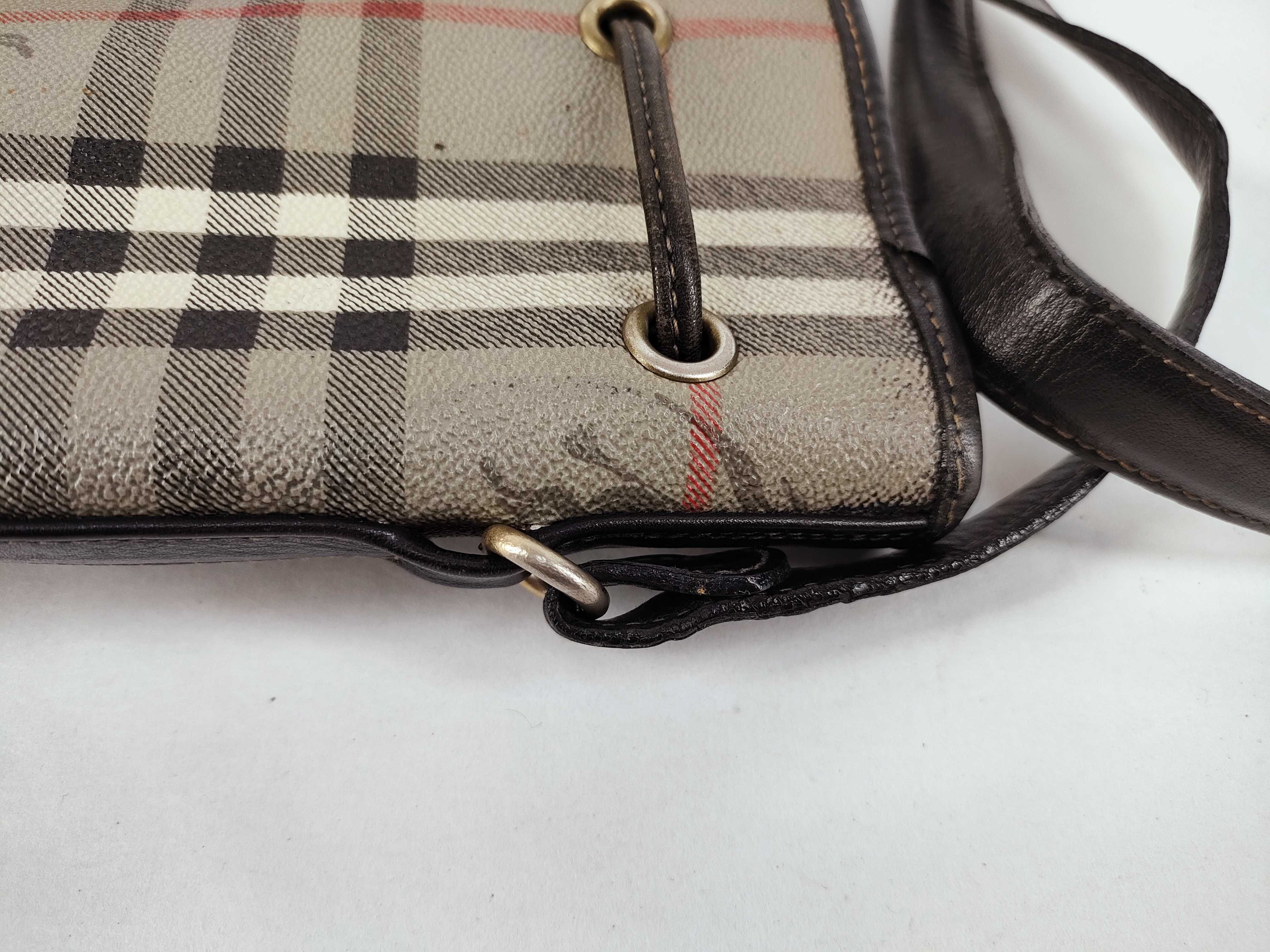 Check Pattern Horse Logo Drawstring Shoulder Bag — view 5