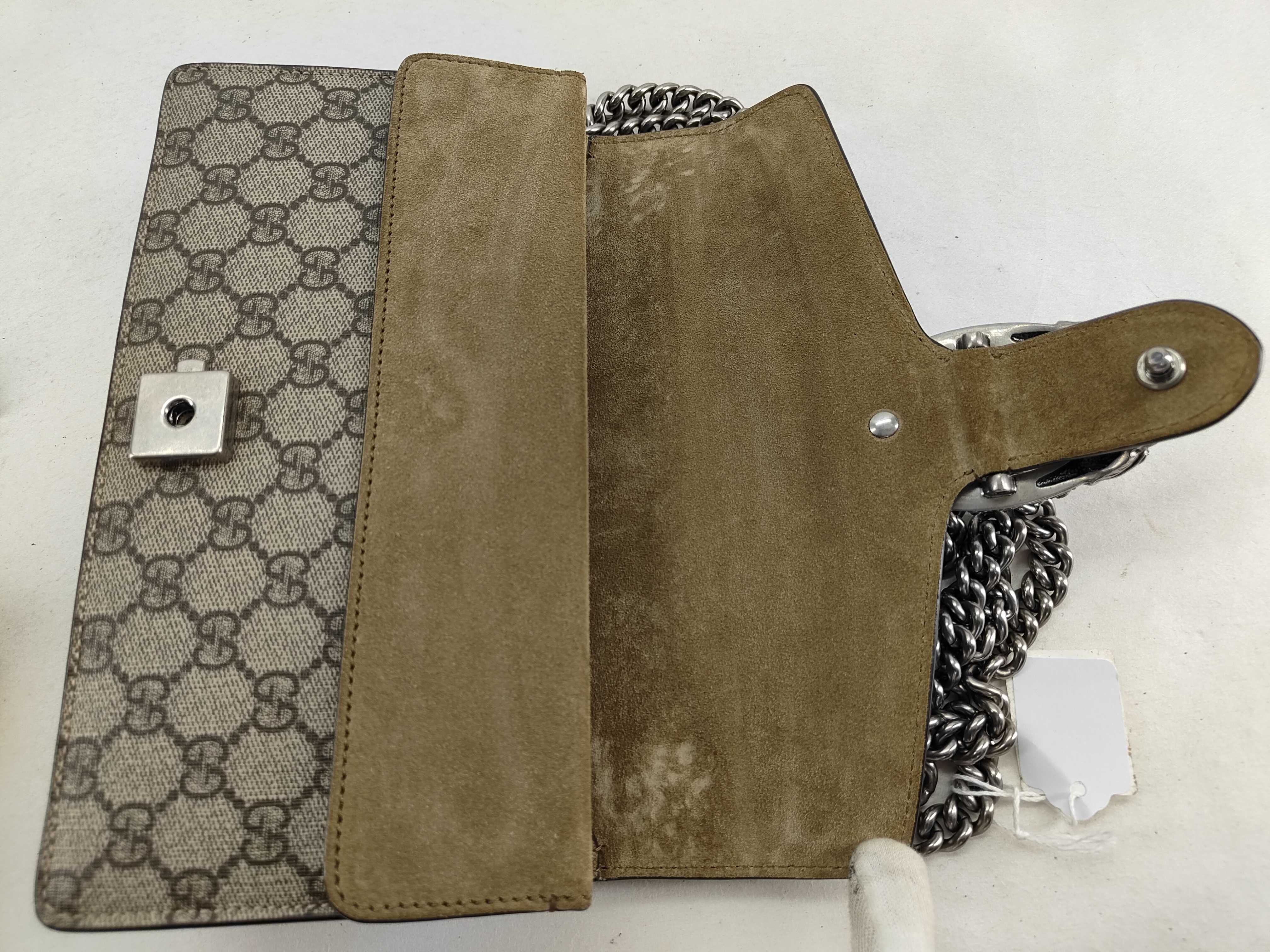 GG Supreme DU- GG Supreme Dionysus PVC x Suede Chain Shoulder Bag Beige 499623 Shoulder Bag — view 9