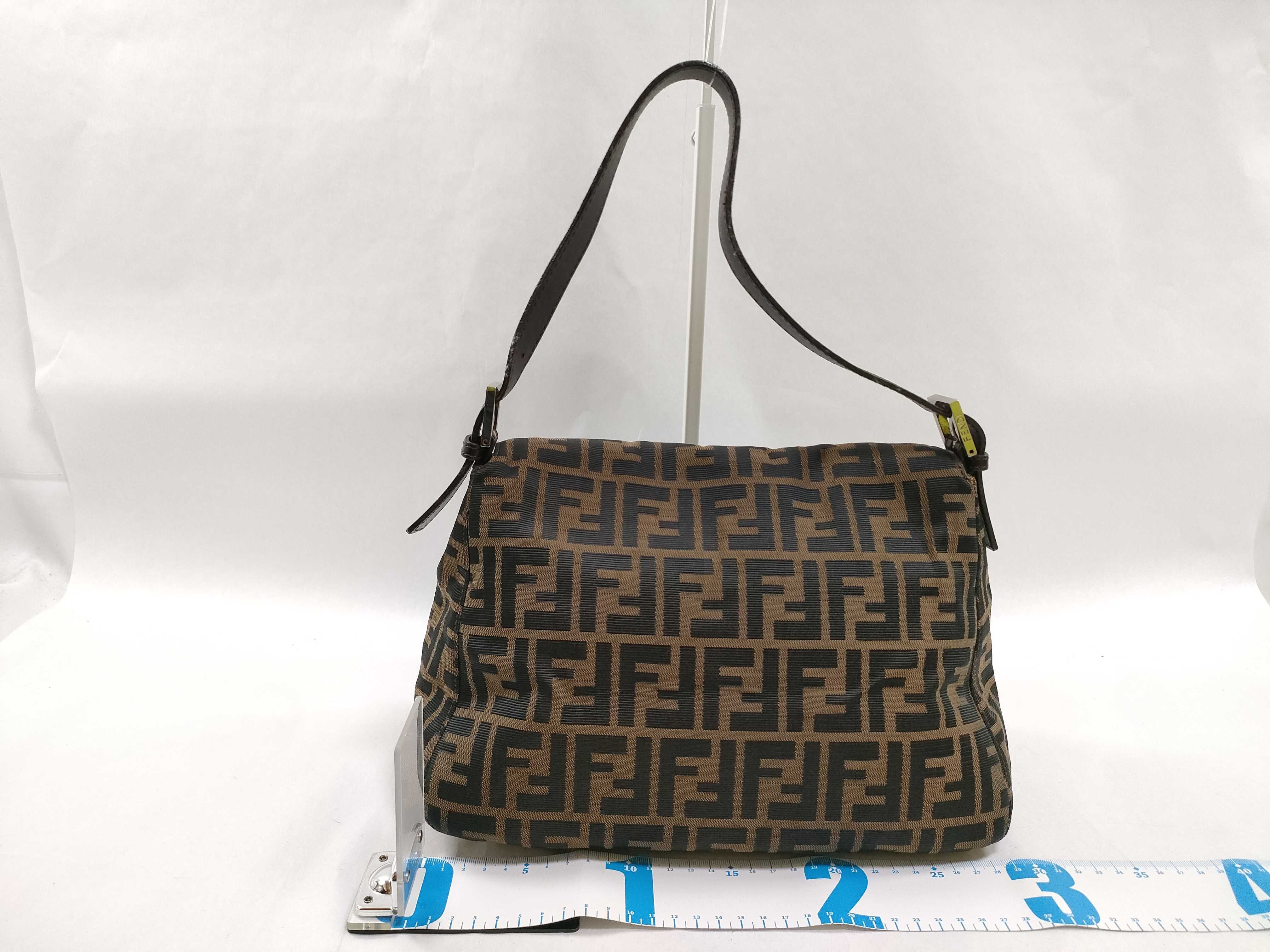 26325 Canvas/Leather Mamma Bucket Zucca One-Shoulder Bag, Dark Brown — view 2