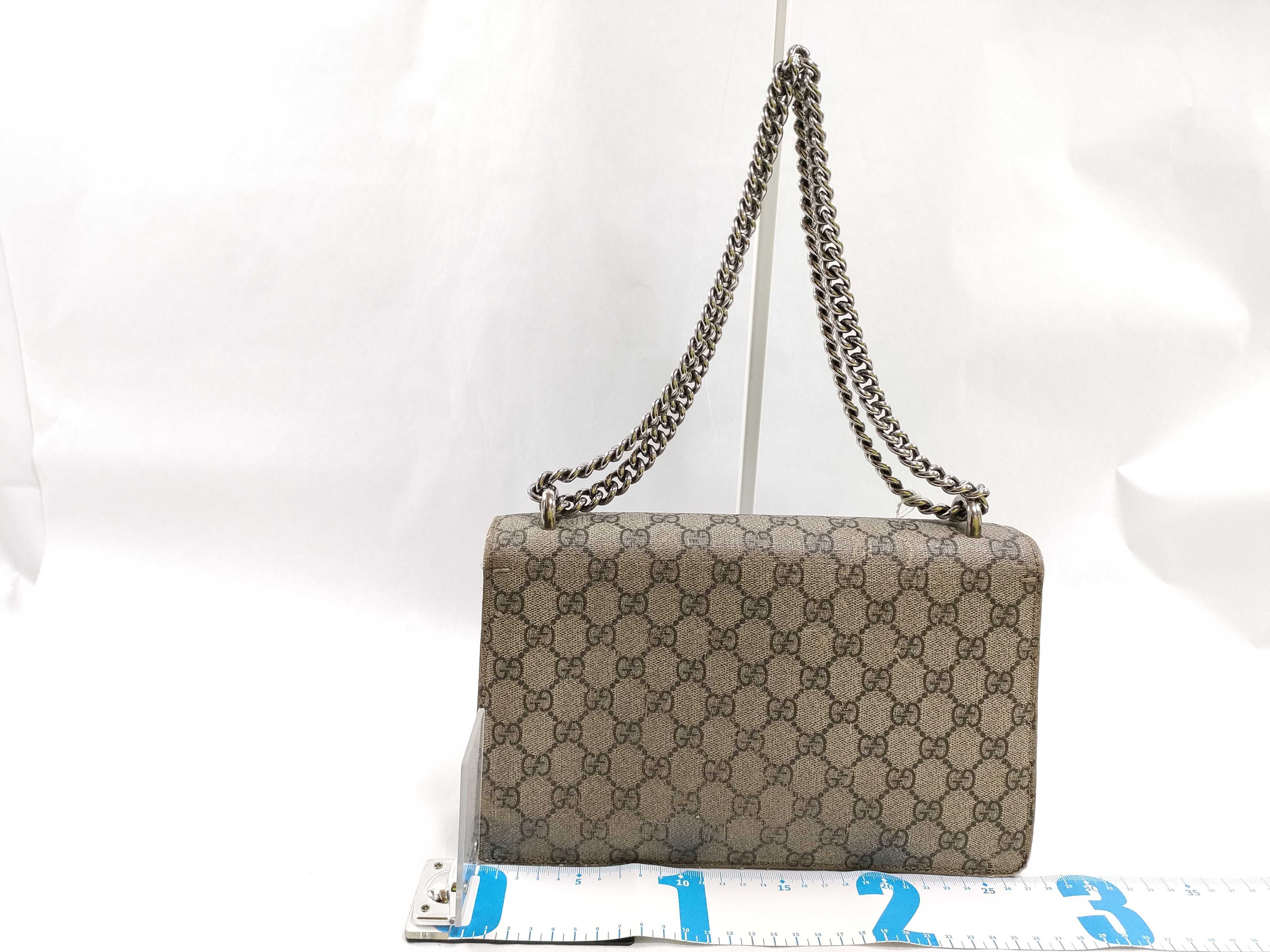 GG Supreme FR- GG Supreme Dionysus PVC & Leather Chain Shoulder Bag Beige 400249 Shoulder Bag — view 2