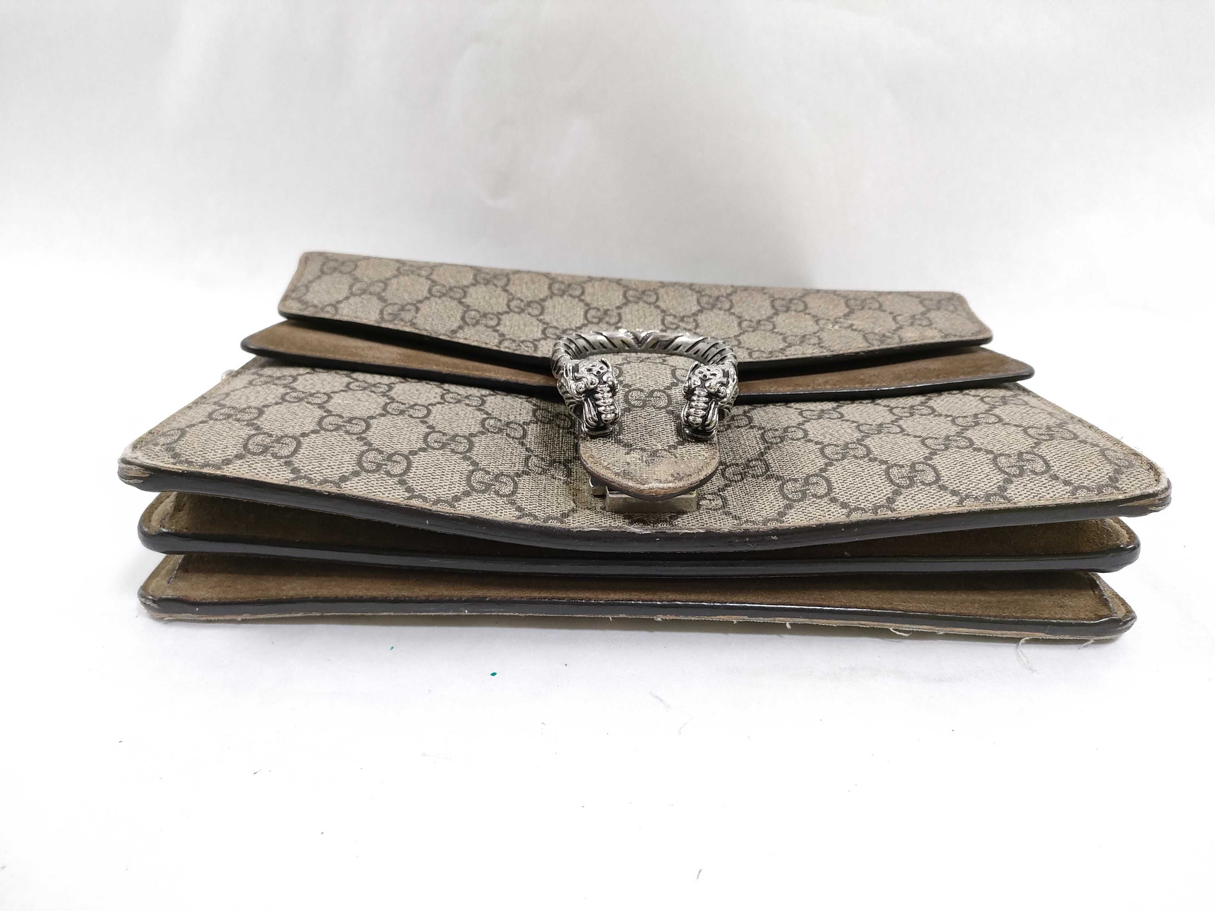 GG Supreme FR- GG Supreme Dionysus PVC & Leather Chain Shoulder Bag Beige 400249 Shoulder Bag — view 7