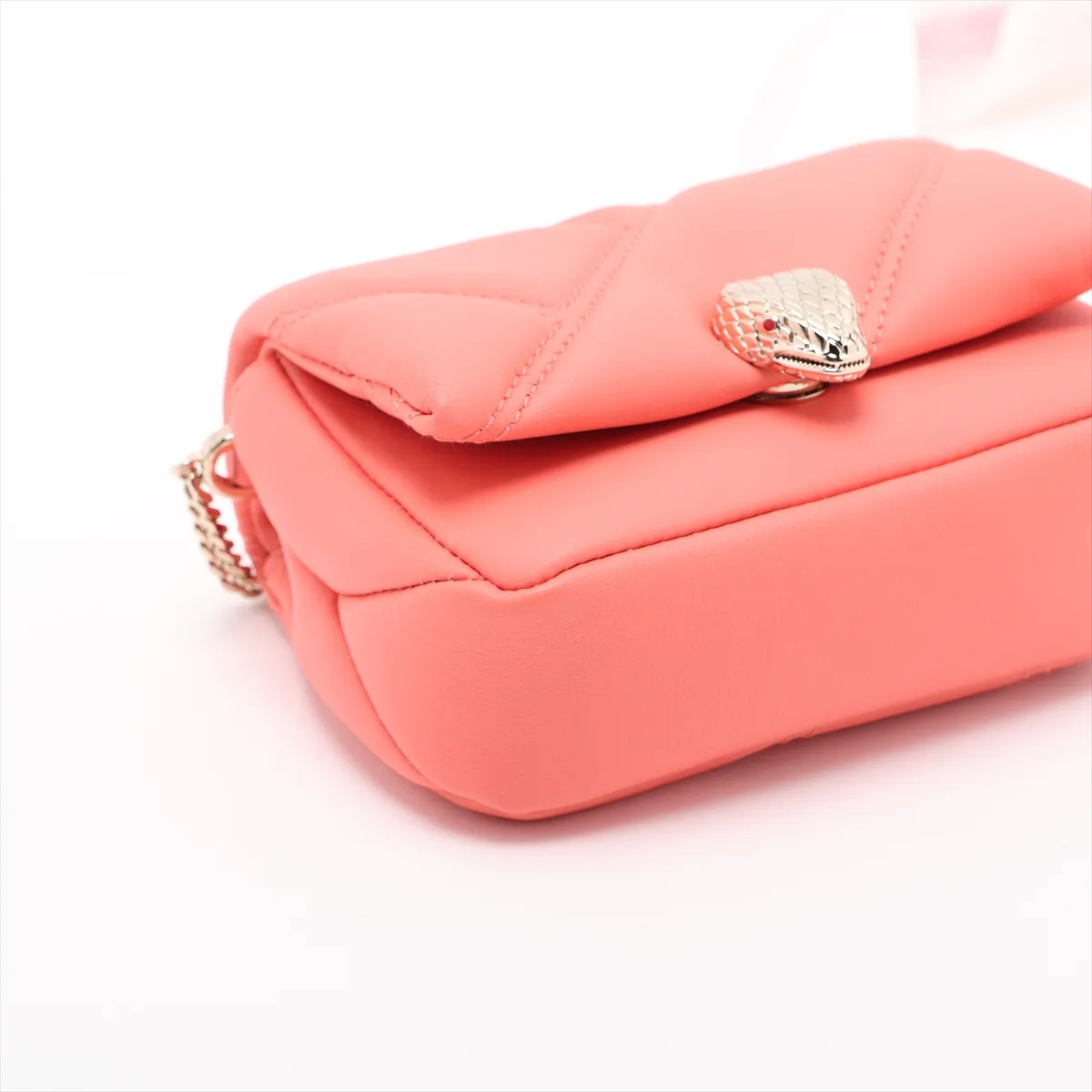 Serpenti Cabochon Leather Shoulder Bag Orange — view 4