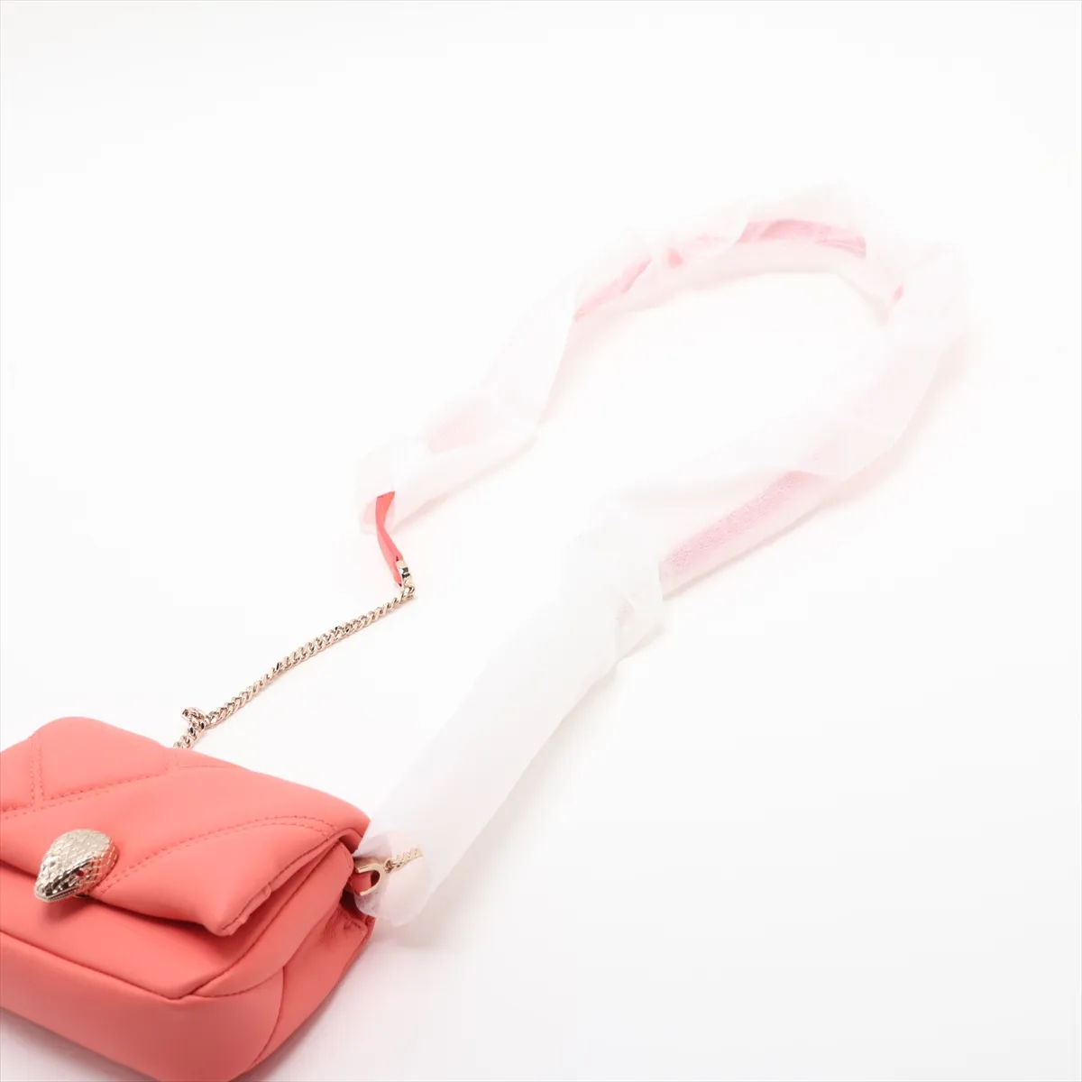 Serpenti Cabochon Leather Shoulder Bag Orange — view 5