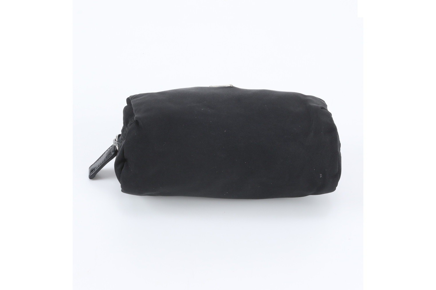 Tessuto Nylon Triangle Logo Leather Pouch — view 4