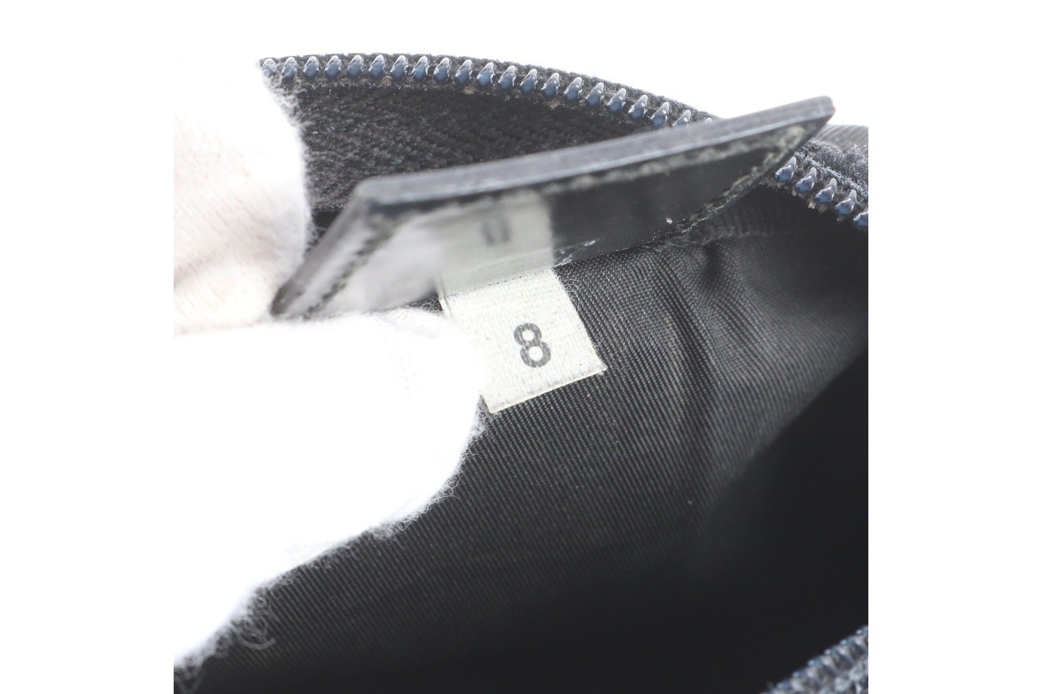 Tessuto Nylon Triangle Logo Leather Pouch — view 8