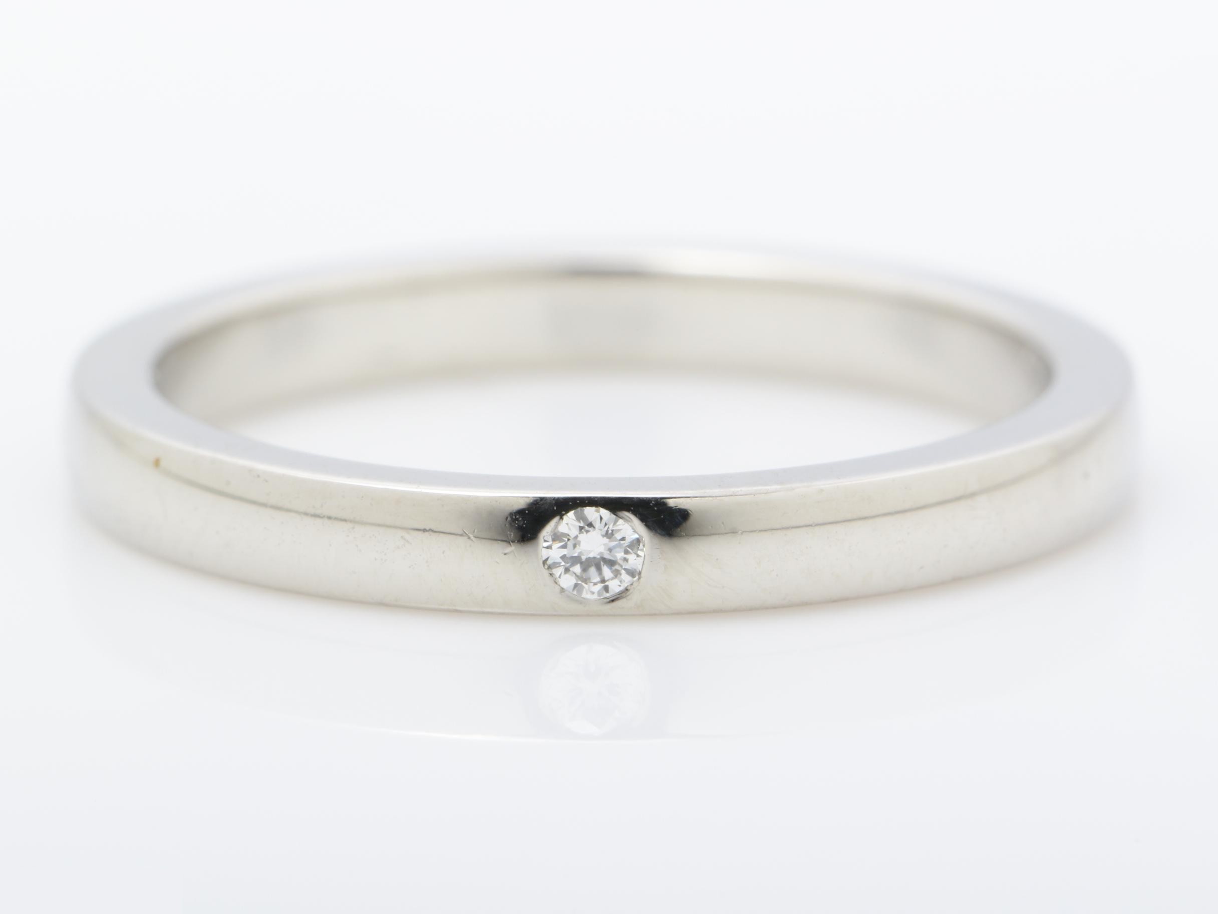 1P Diamond Precious Metal Ring 3.1g Pt950 #46 — view 2