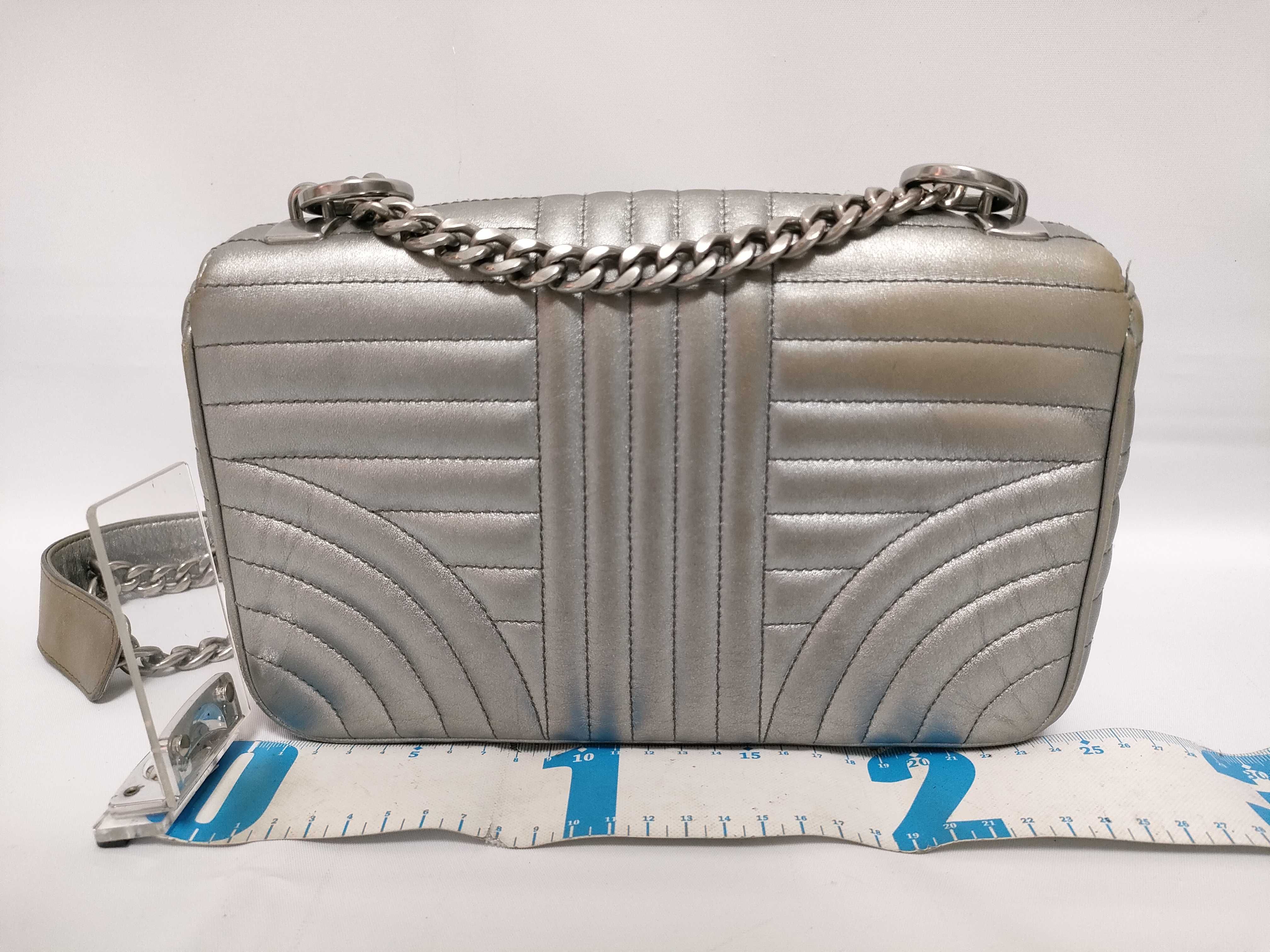 DU- Diagramme Leather Chain Shoulder Bag Silver 1BD108 Shoulder Bag — view 2