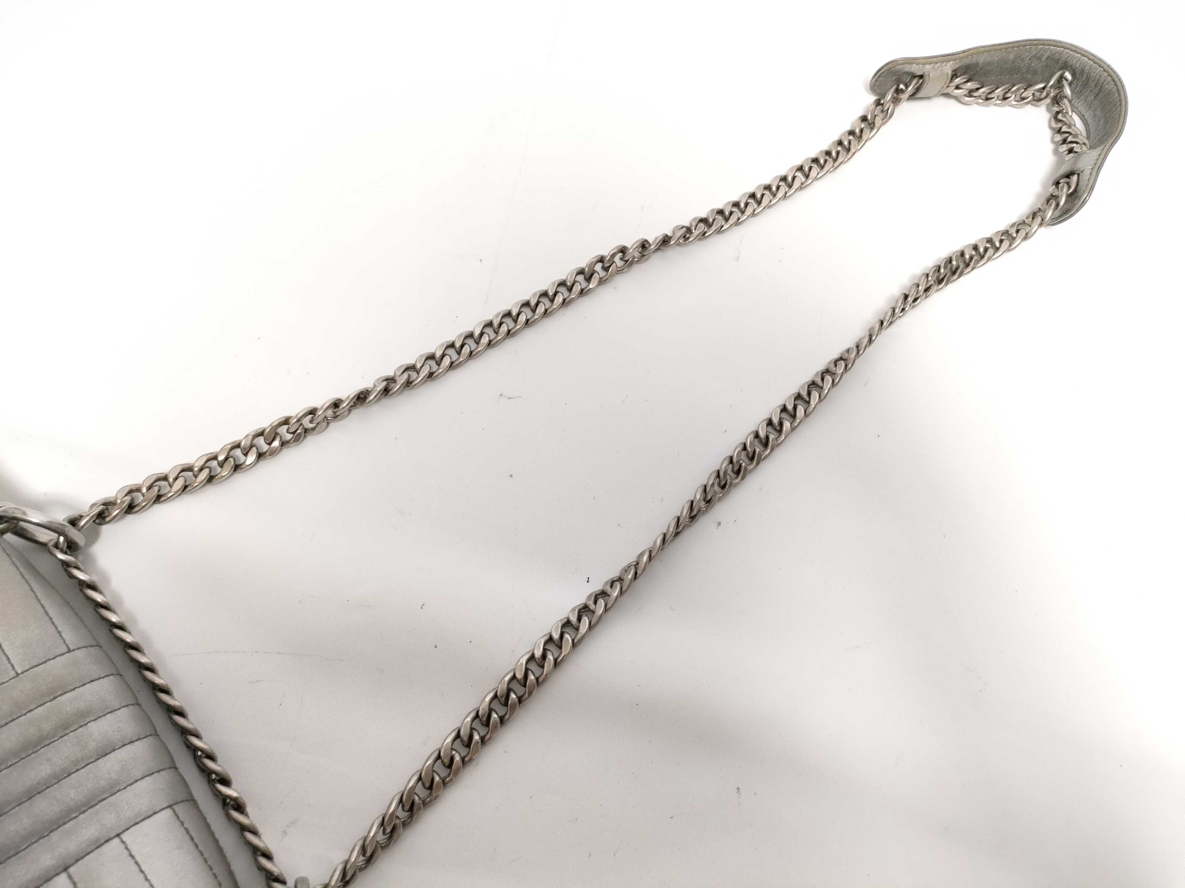 DU- Diagramme Leather Chain Shoulder Bag Silver 1BD108 Shoulder Bag — view 5