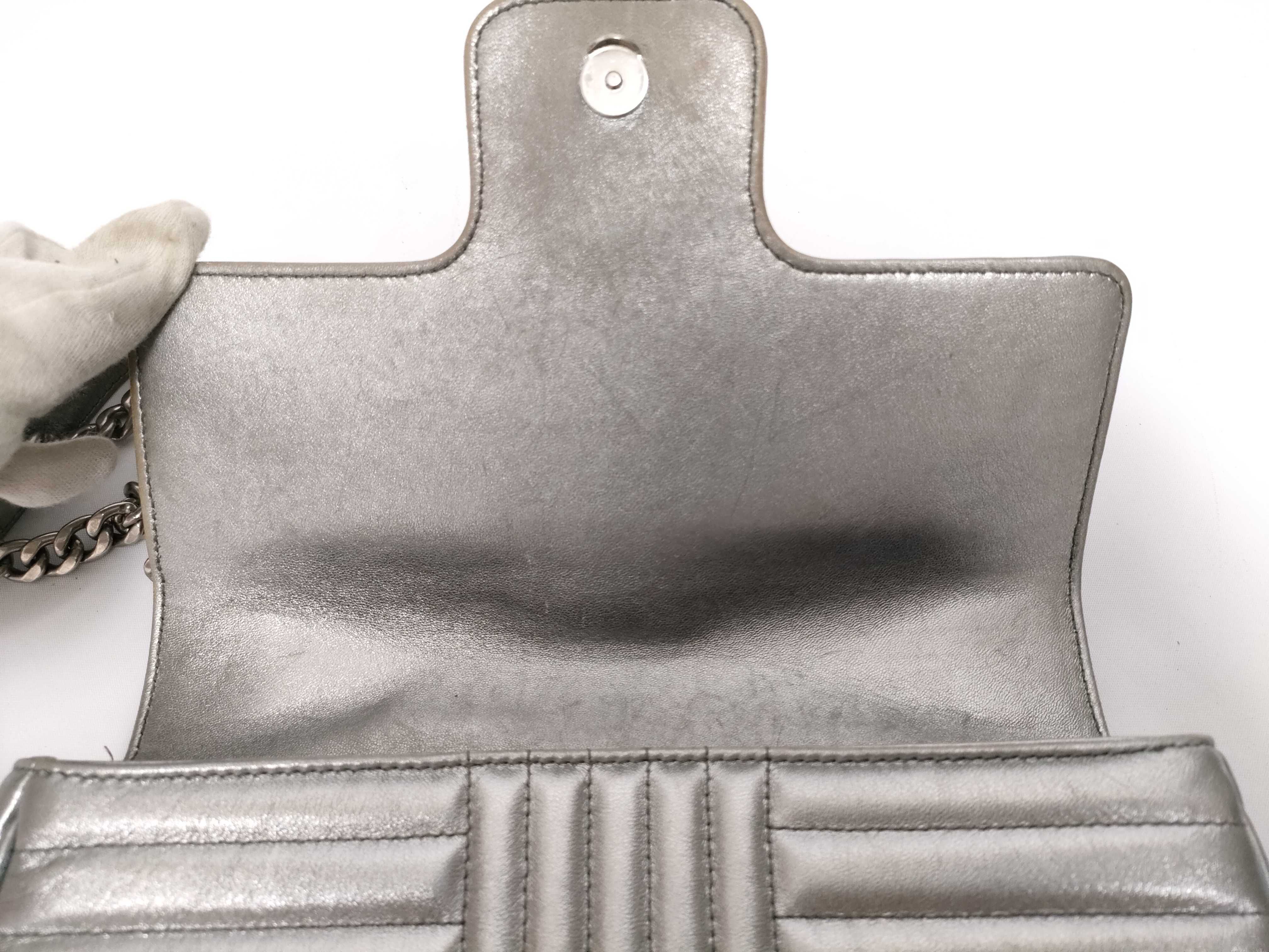 DU- Diagramme Leather Chain Shoulder Bag Silver 1BD108 Shoulder Bag — view 7