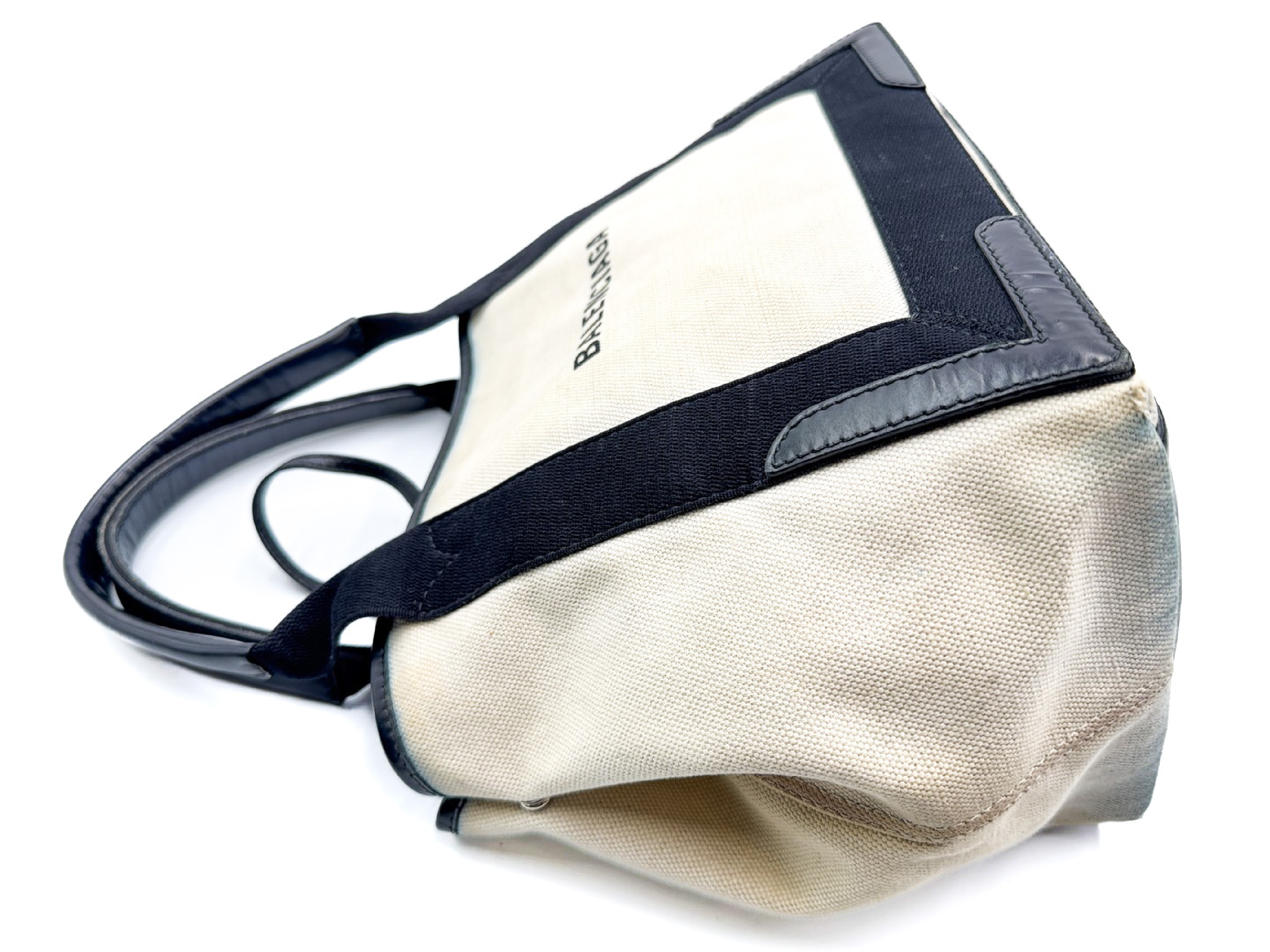 Navy Cabas Handbag with Pouch, 339933, Canvas x Leather — view 5
