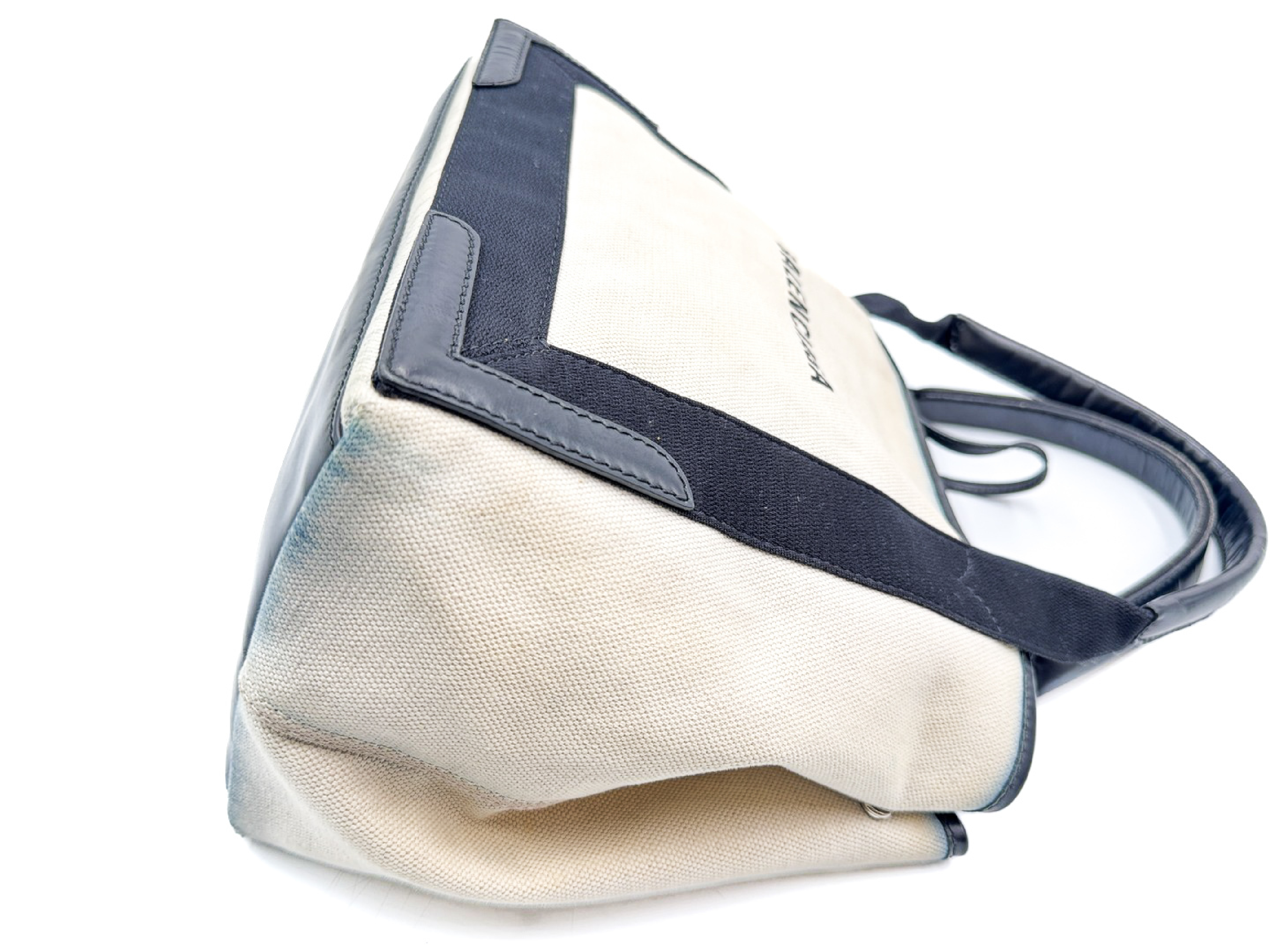 Navy Cabas Handbag with Pouch, 339933, Canvas x Leather — view 6