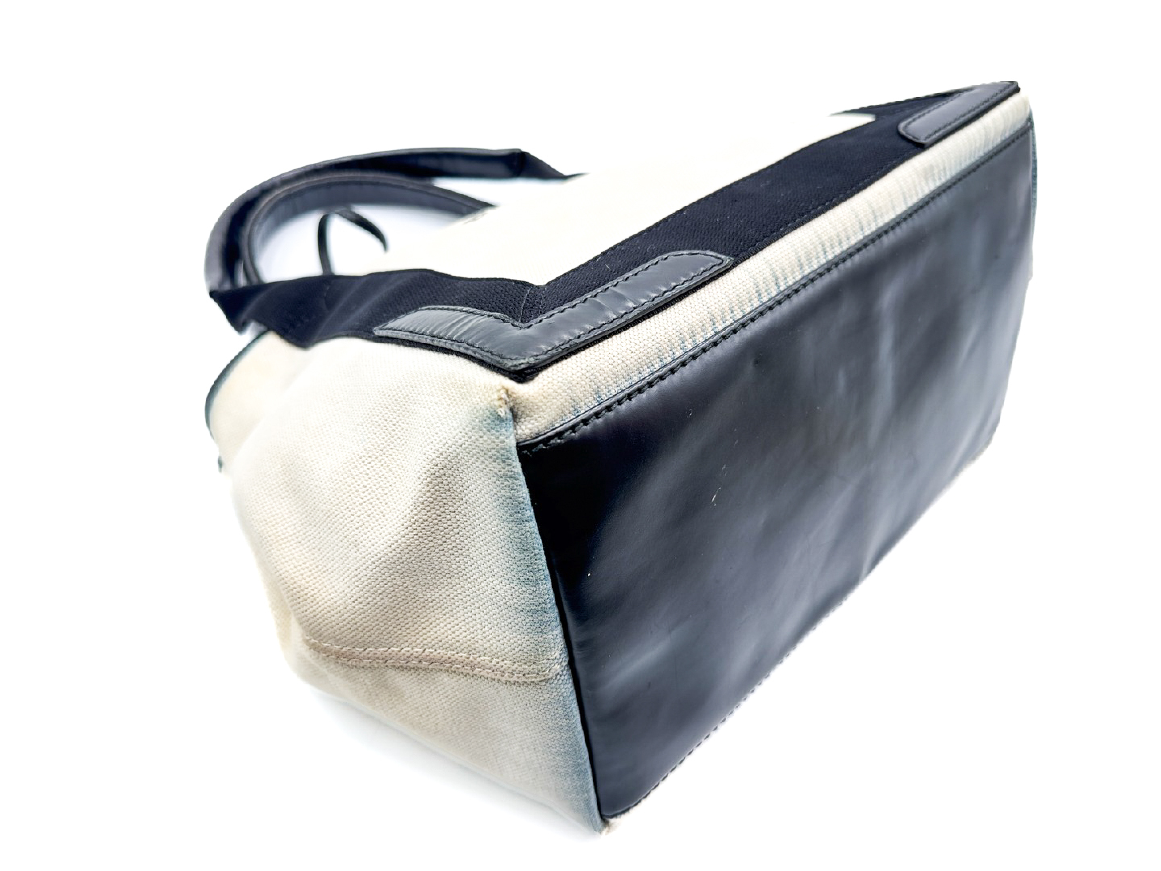 Navy Cabas Handbag with Pouch, 339933, Canvas x Leather — view 7
