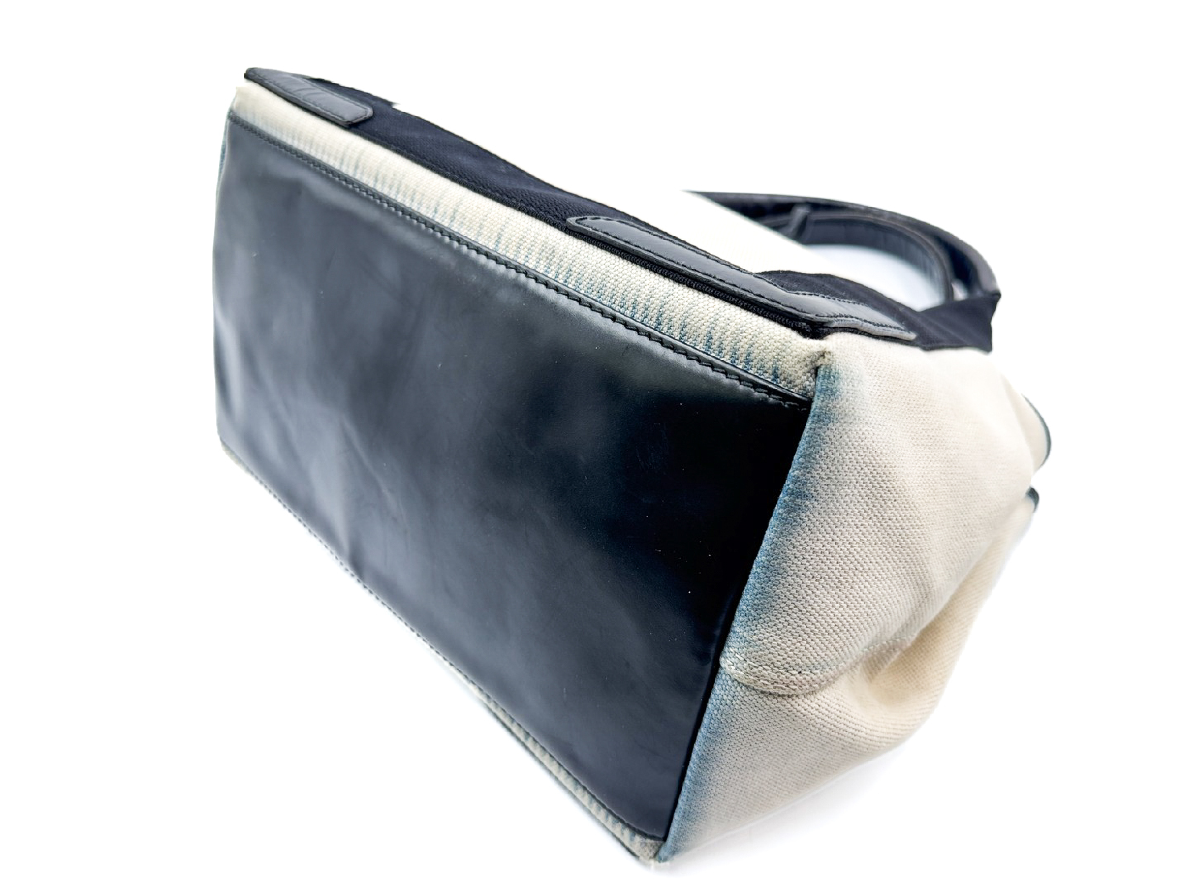 Navy Cabas Handbag with Pouch, 339933, Canvas x Leather — view 8