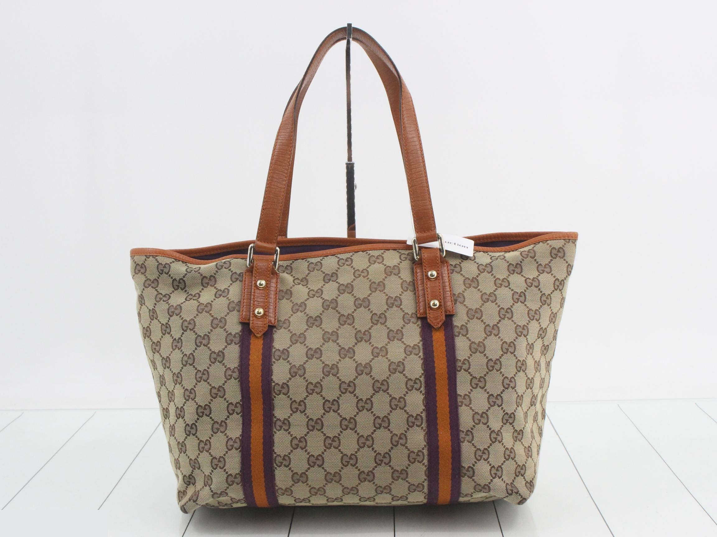 GG Canvas Leather Line Tote Bag — view 2