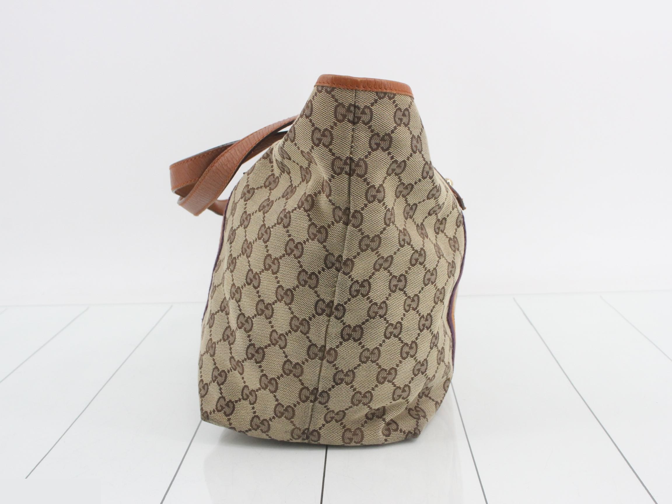 GG Canvas Leather Line Tote Bag — view 3