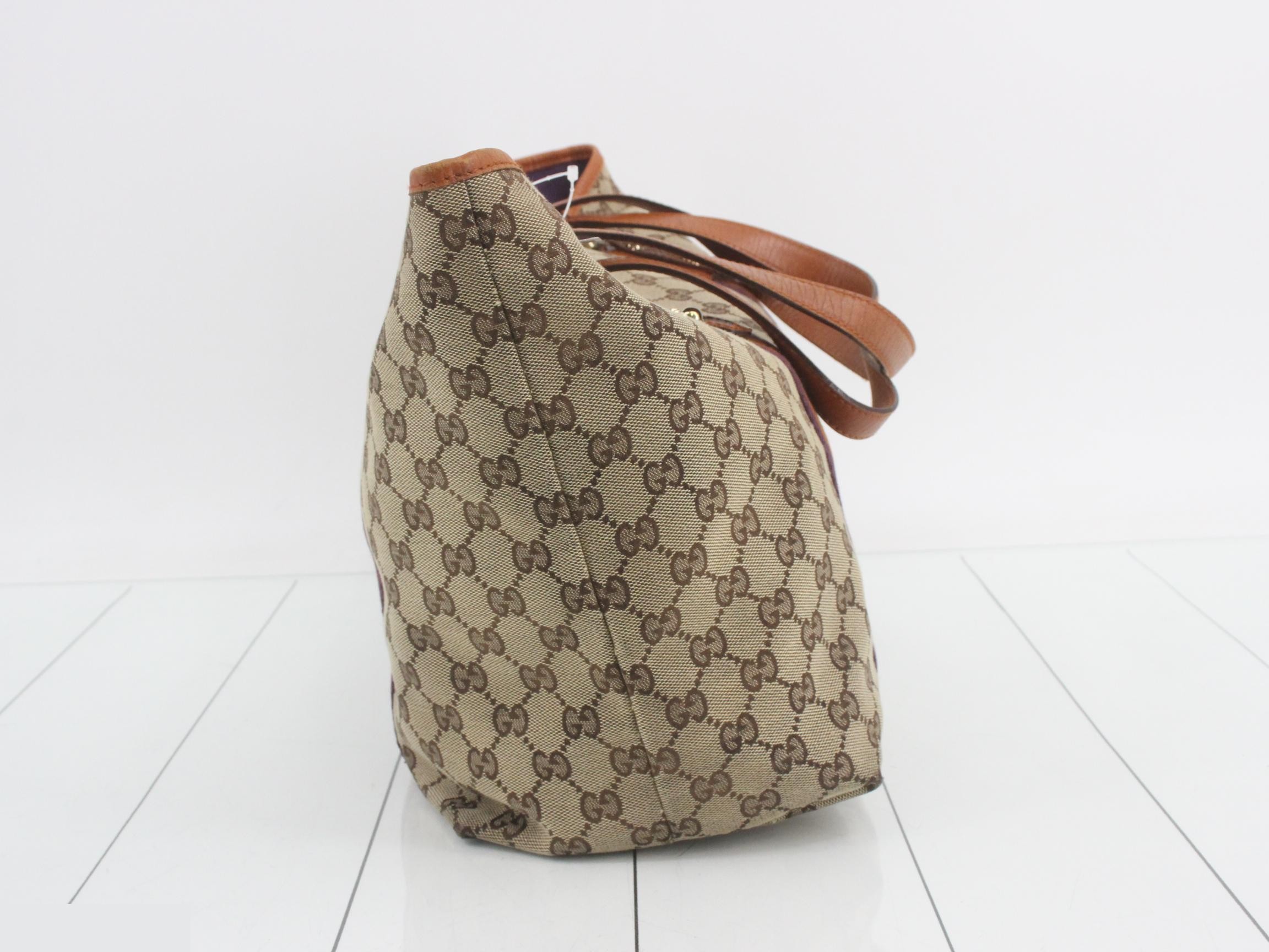 GG Canvas Leather Line Tote Bag — view 4