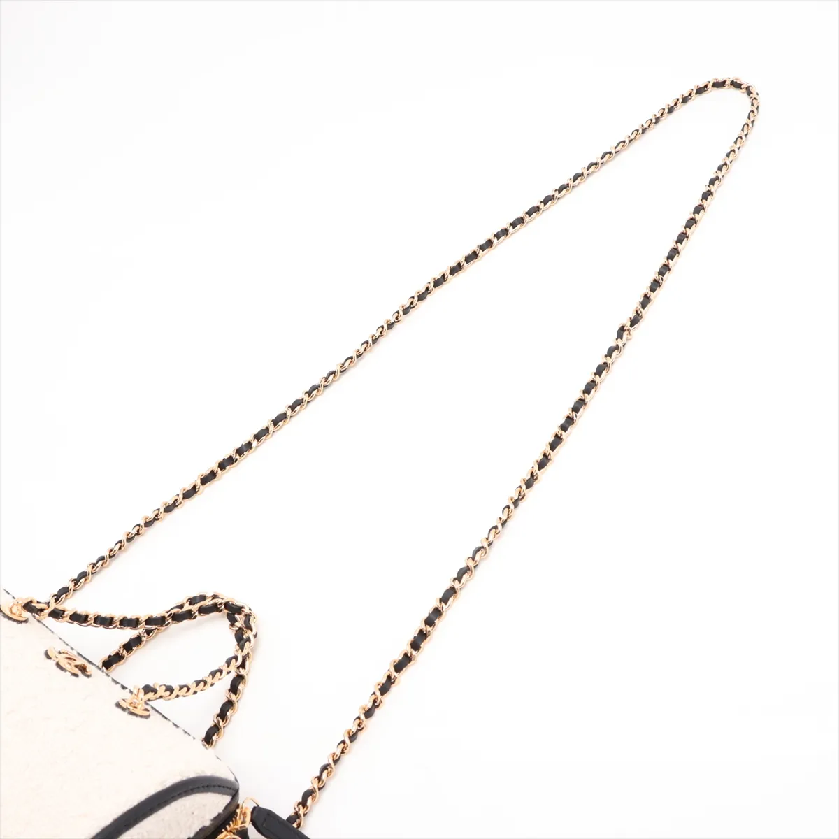 [Individually packaged] Chanel Coco Beach Tweed x Leather Chain Handbag, Beige x Black, Gold Hardware, N82NLLUA, Random Serial Number — view 7