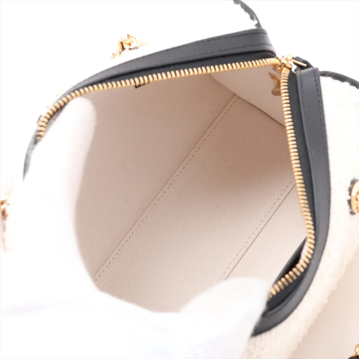 [Individually packaged] Chanel Coco Beach Tweed x Leather Chain Handbag, Beige x Black, Gold Hardware, N82NLLUA, Random Serial Number — view 8