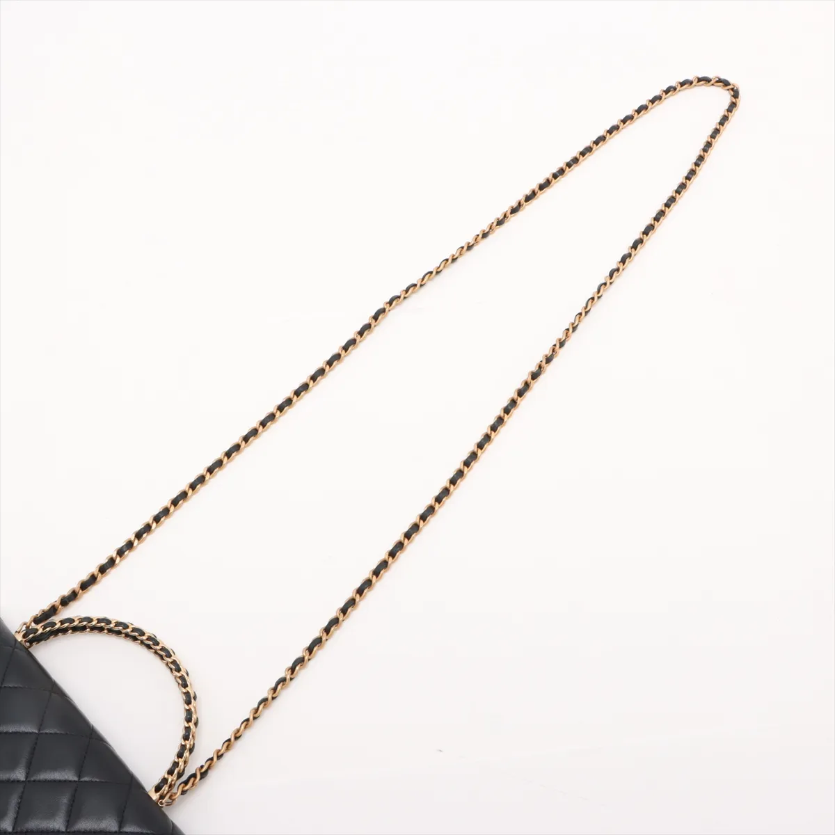Matelassé Lambskin Chain Wallet, Top Handle, Black, Gold Hardware, J88AHP82, Random Plate — view 7