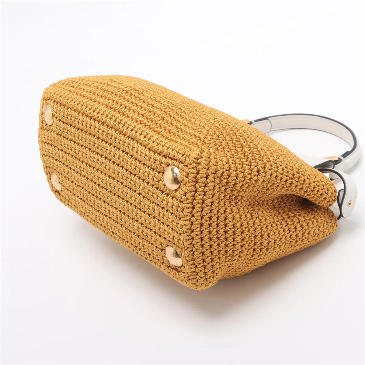 Mini Peekaboo Raffia x Leather 2WAY Handbag Beige 8BN244 — view 3