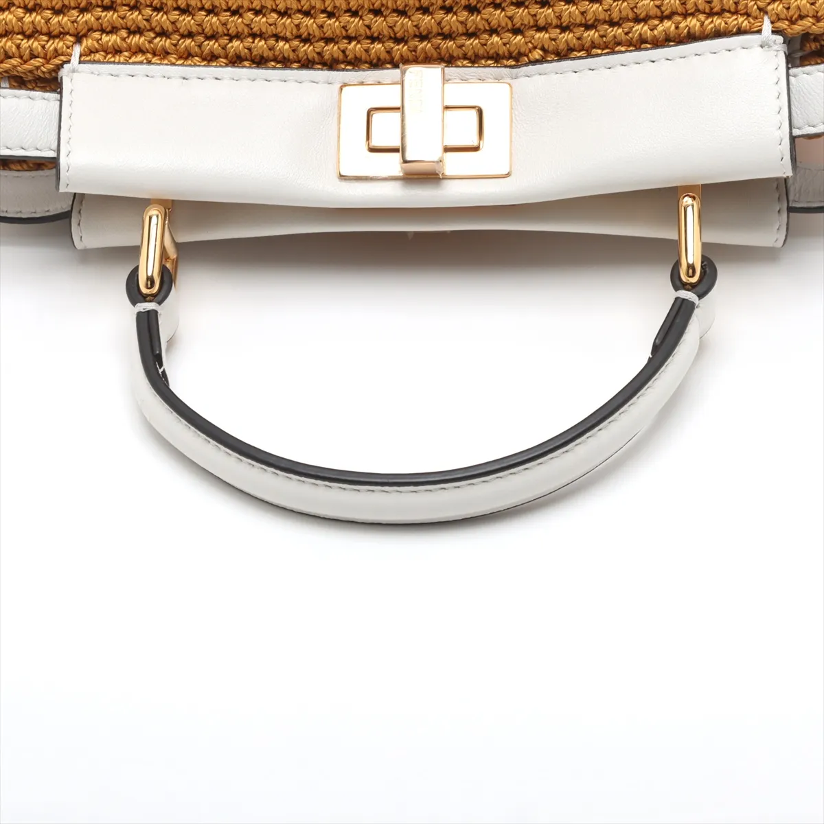 Mini Peekaboo Raffia x Leather 2WAY Handbag Beige 8BN244 — view 5
