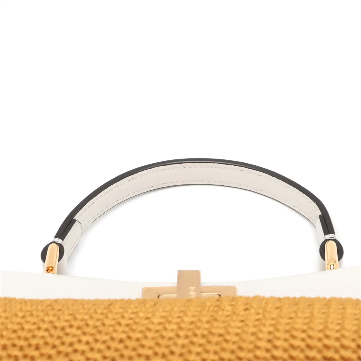 Mini Peekaboo Raffia x Leather 2WAY Handbag Beige 8BN244 — view 6
