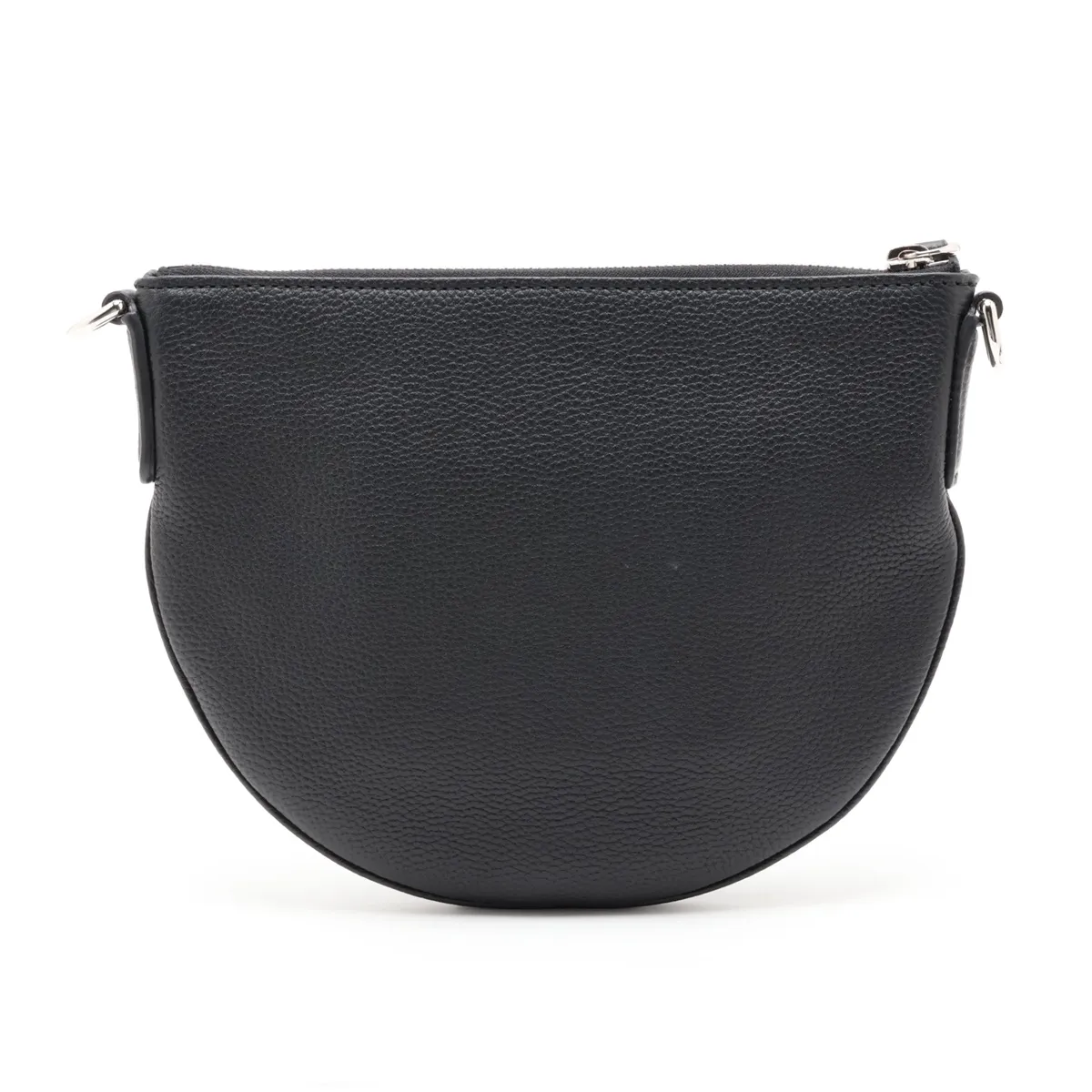 Leather Shoulder Bag, Black, 824529 — view 2