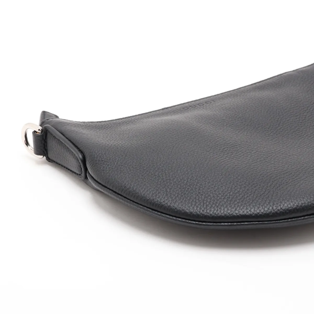 Leather Shoulder Bag, Black, 824529 — view 4