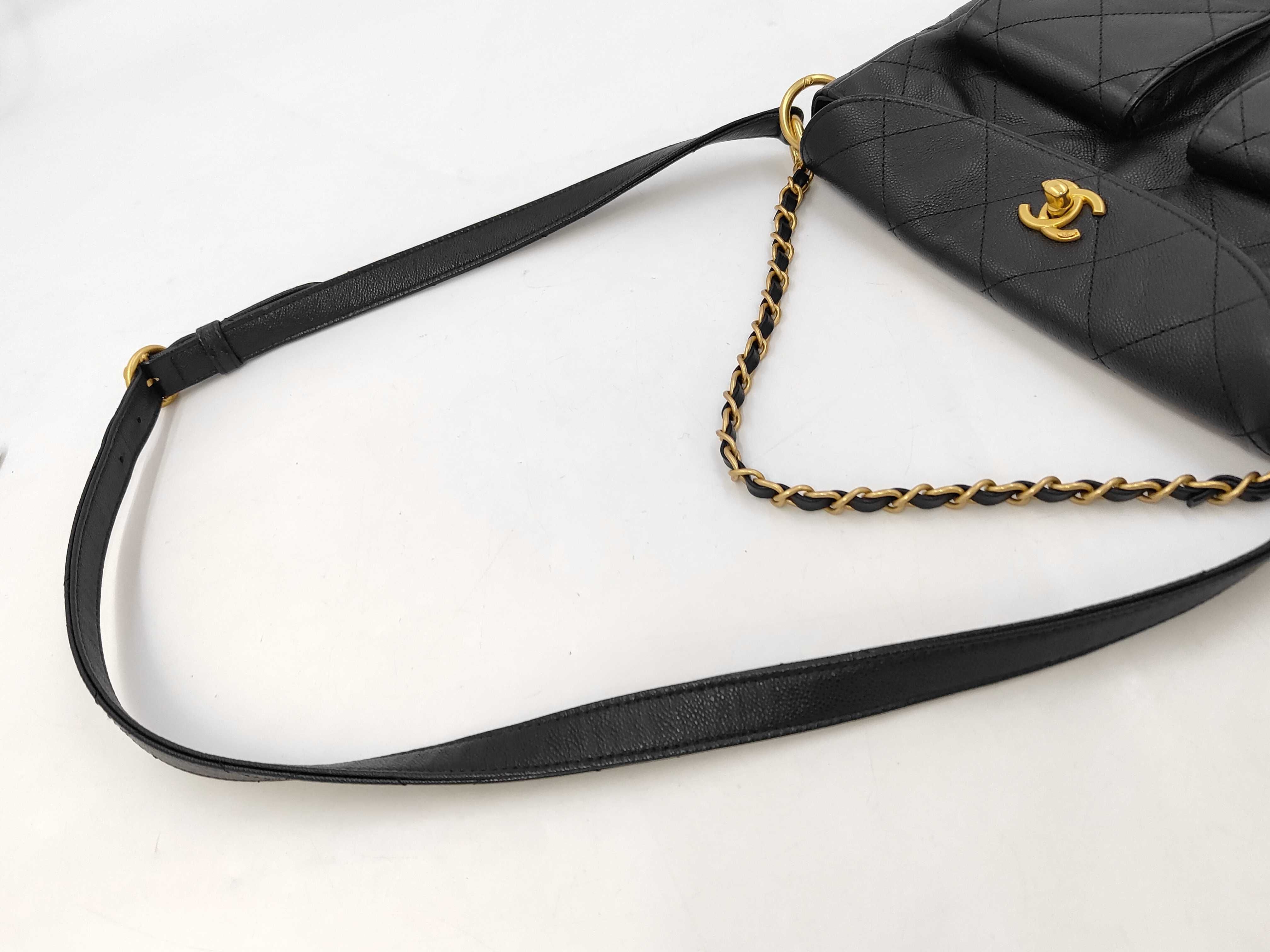 Caviar Skin Hobo Bag, 2-Way, Turn-Lock, Coco Button Shoulder Bag — view 3