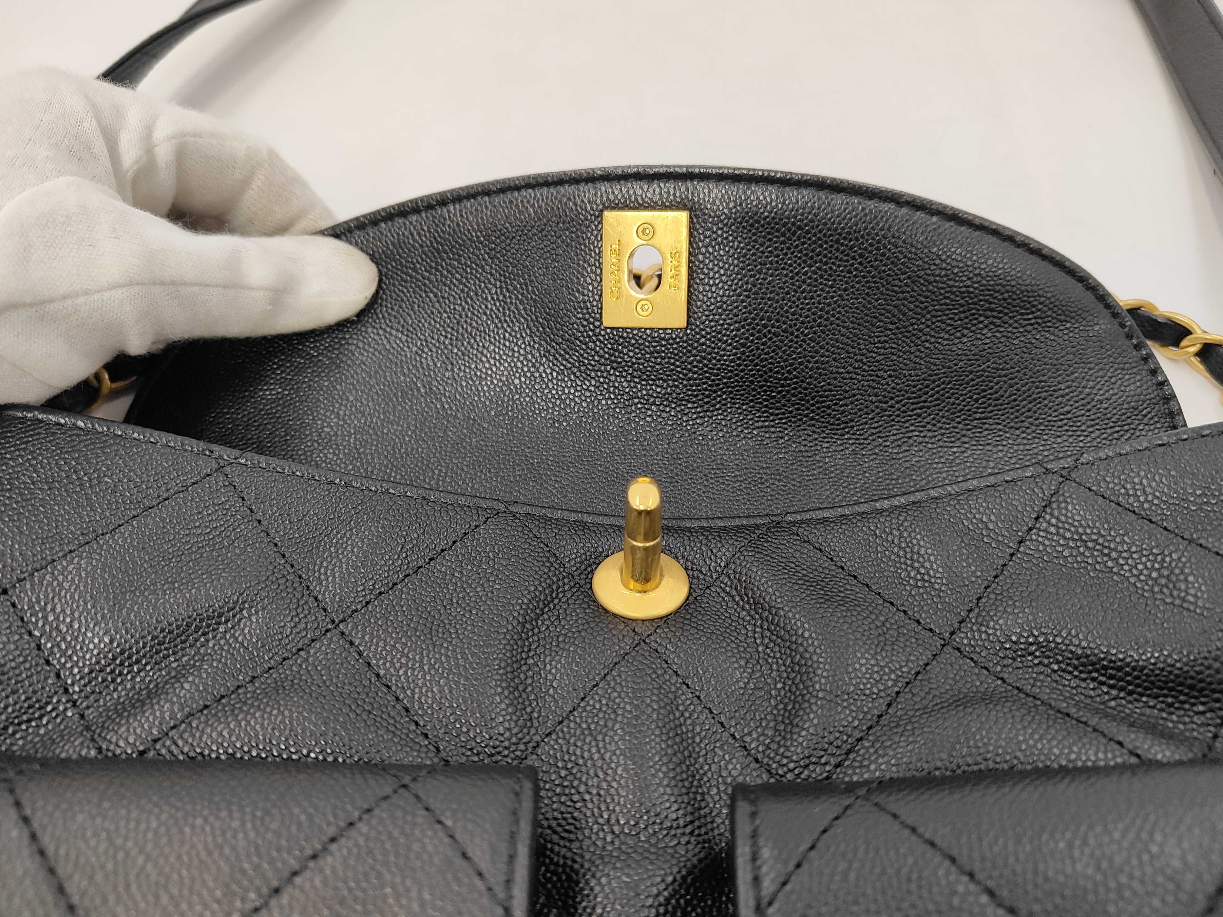 Caviar Skin Hobo Bag, 2-Way, Turn-Lock, Coco Button Shoulder Bag — view 8